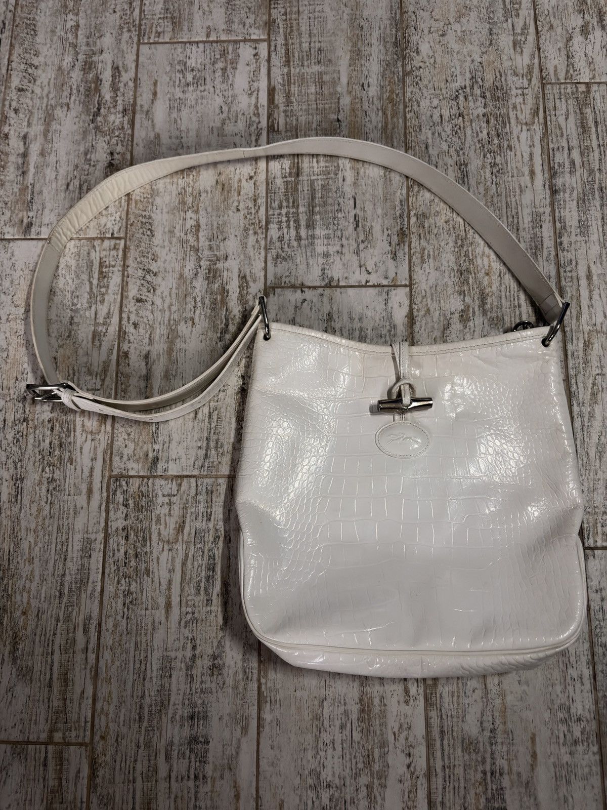 Longchamp Longchamp Roseau Croc-Embossed Leather Hobo Bag Size ONE SIZE - 1 Thumbnail