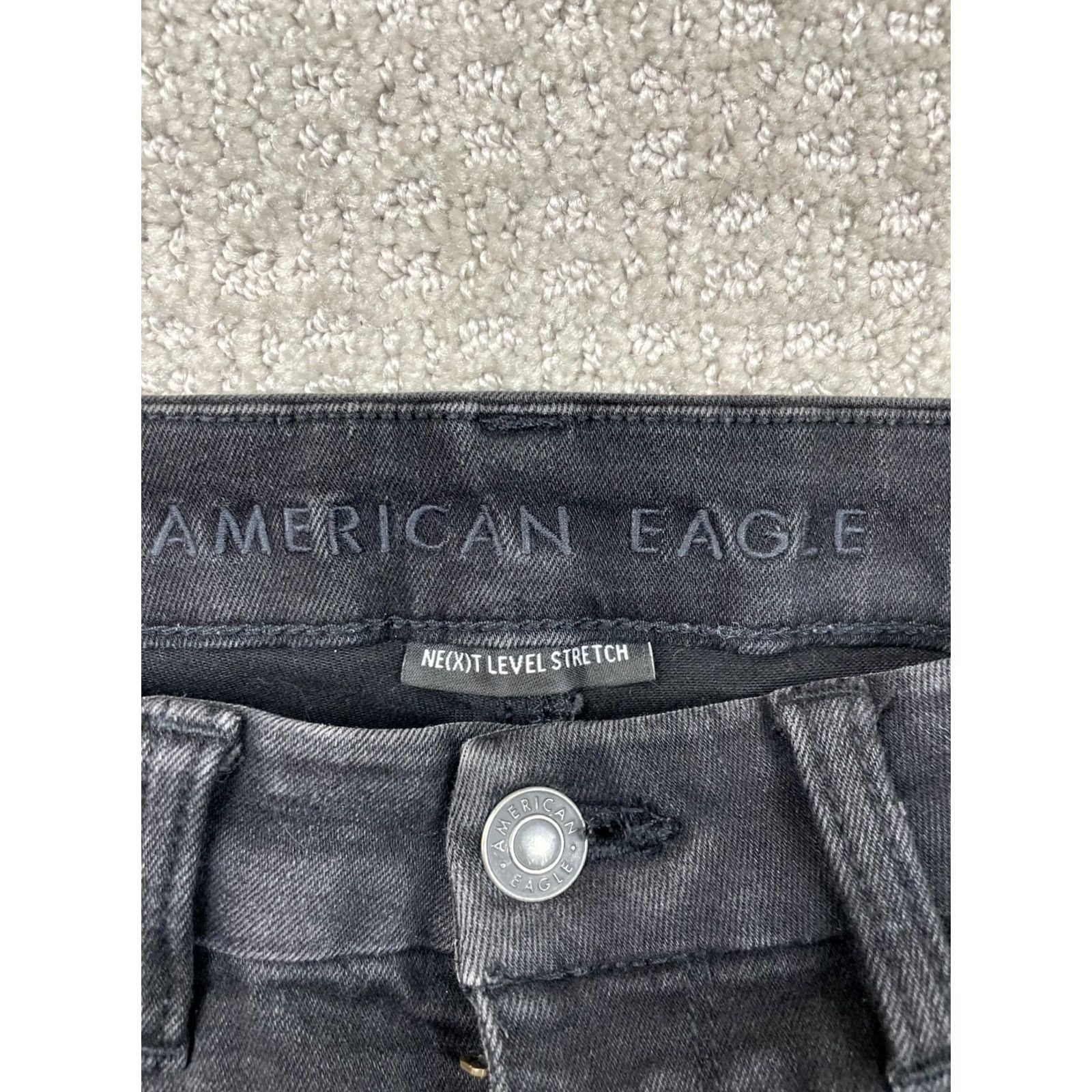 American Eagle Outfitters American Eagle Outfitters Jeans Womens Size 4 Long Black Denim Skinny Leg Stretch Y2K Goth 5-Pocket Button Pocket Womens Jeans Size 27" / US 4 / IT 40 - 4 Thumbnail