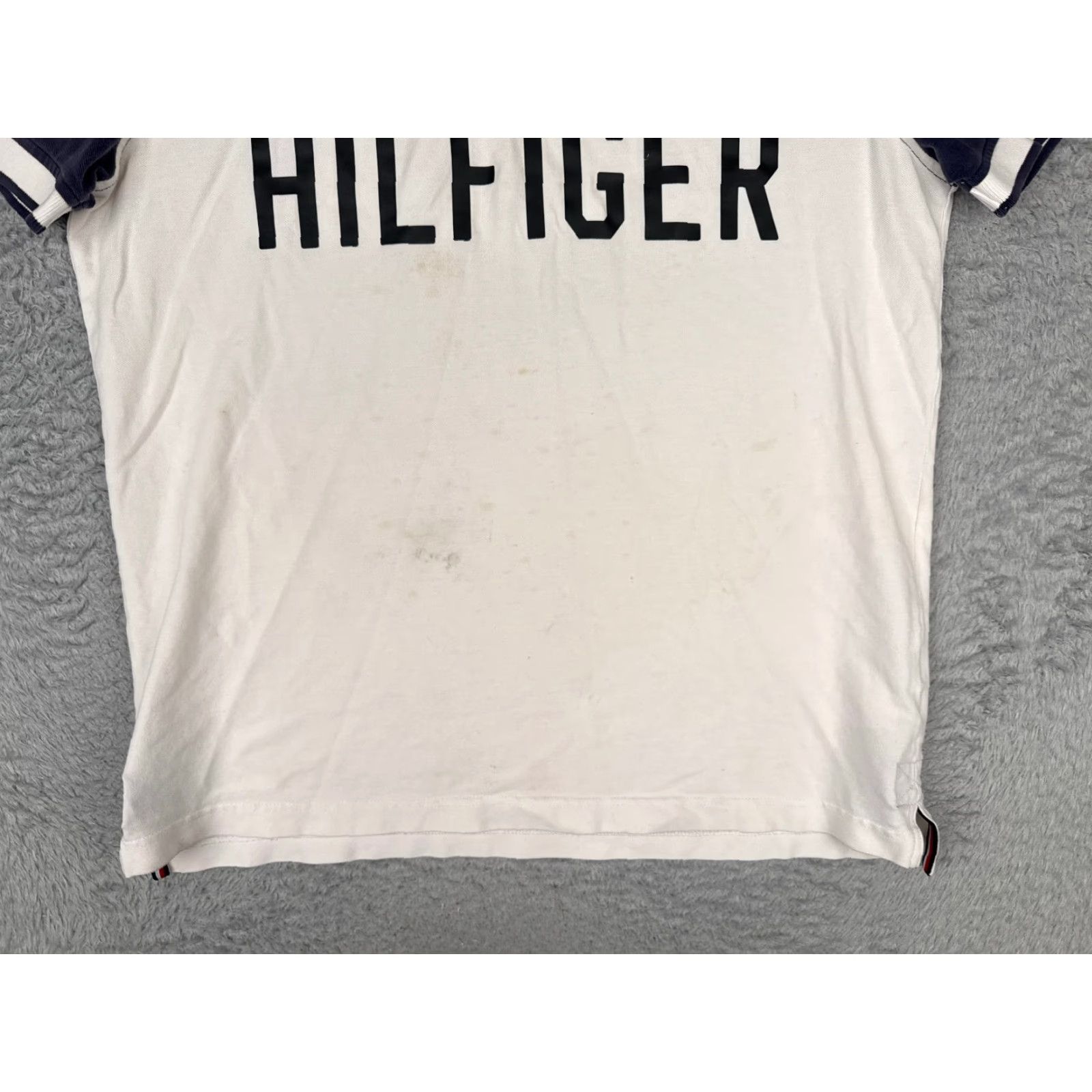 Tommy Hilfiger Tommy Hilfiger Polo Shirt Men Large Blue White Cotton Short Sleeve READ Size US L / EU 52-54 / 3 - 5 Thumbnail