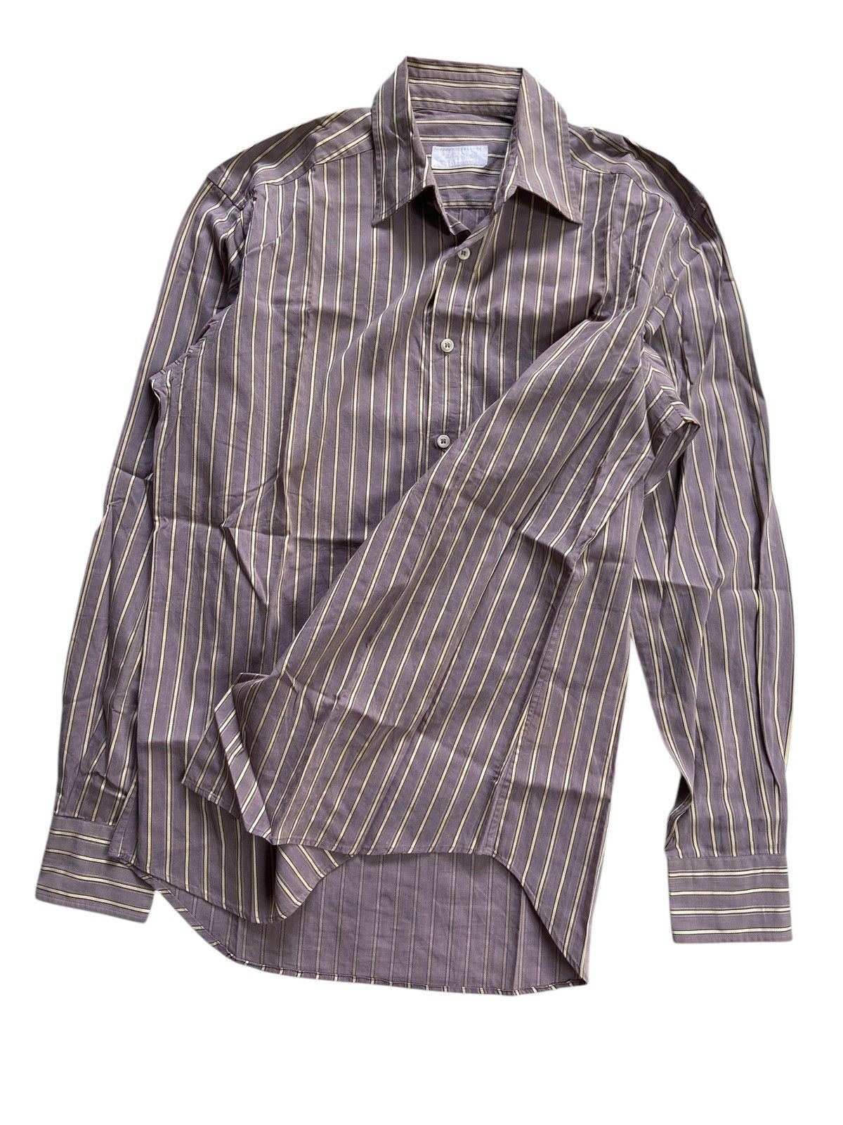 Prada VINTAGE PRADA STRIPED BUTTON DOWN SHIRT Size US XL / EU 56 / 4 - 2 Thumbnail