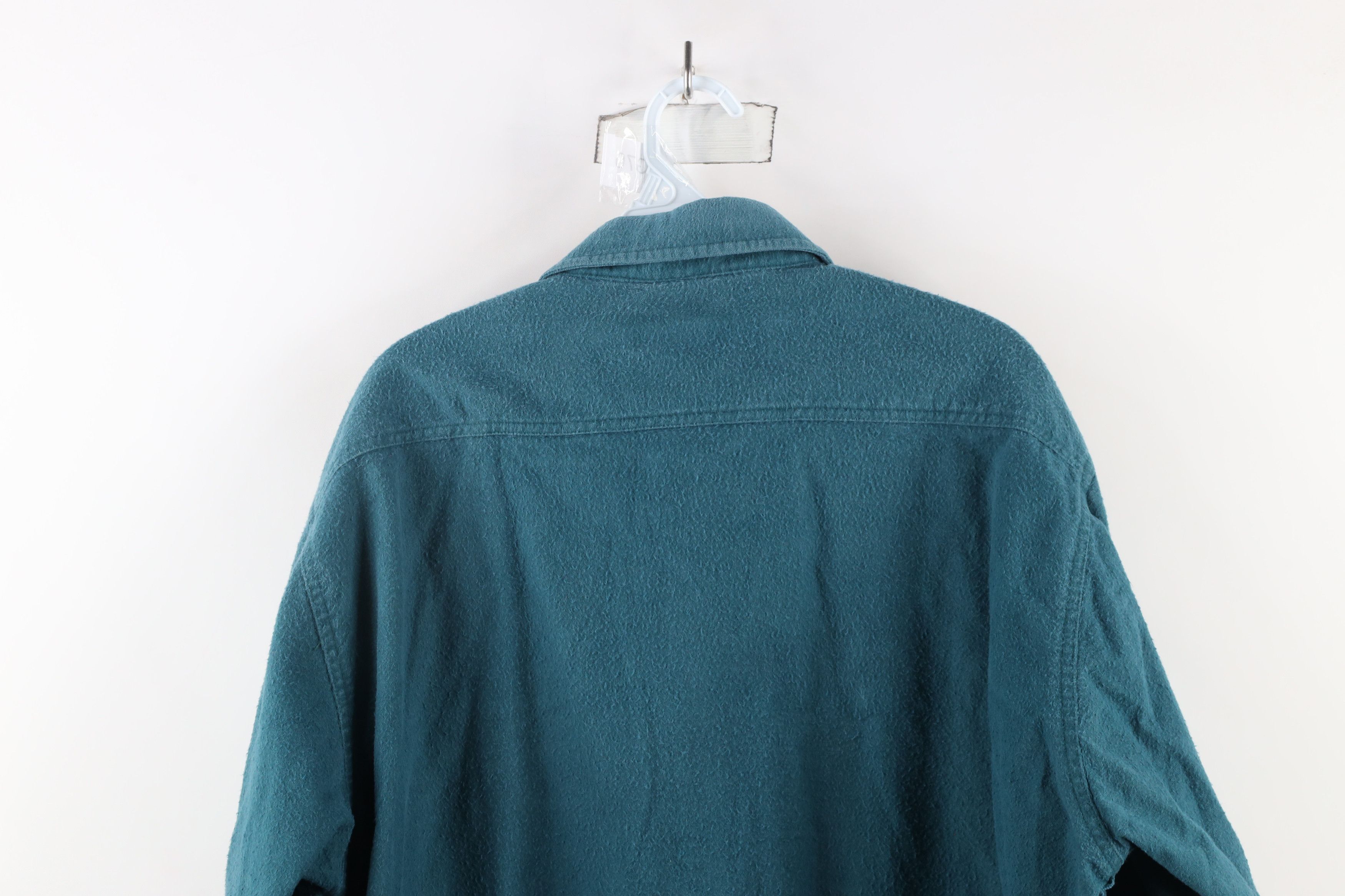 Vintage Vintage 90s Streetwear Heavyweight Cloth Button Shirt Teal Size US XL / EU 56 / 4 - 7 Thumbnail