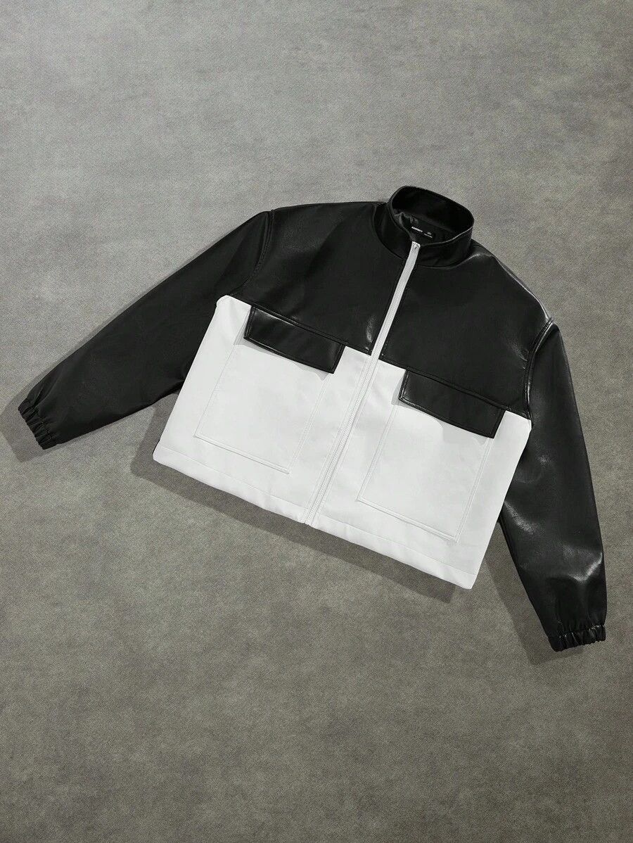 🖤🤍 Black & White Racer Jacket – Y2K Streetwear 🔥