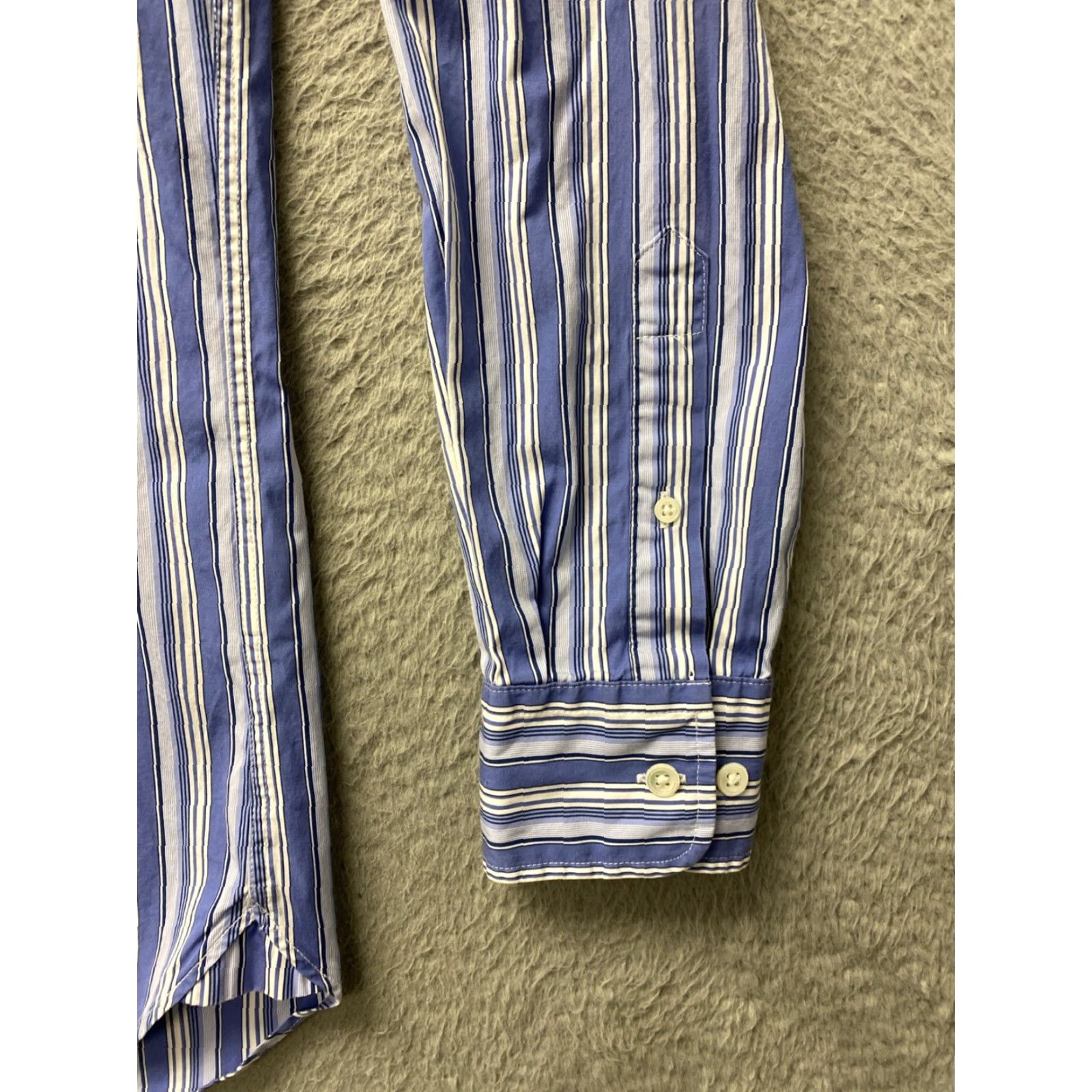 Faconnable VINTAGE Faconnable Button Shirt Men’s M Blue White Striped Long Sleeve Casual /162-7 Size US M / EU 48-50 / 2 - 4 Thumbnail
