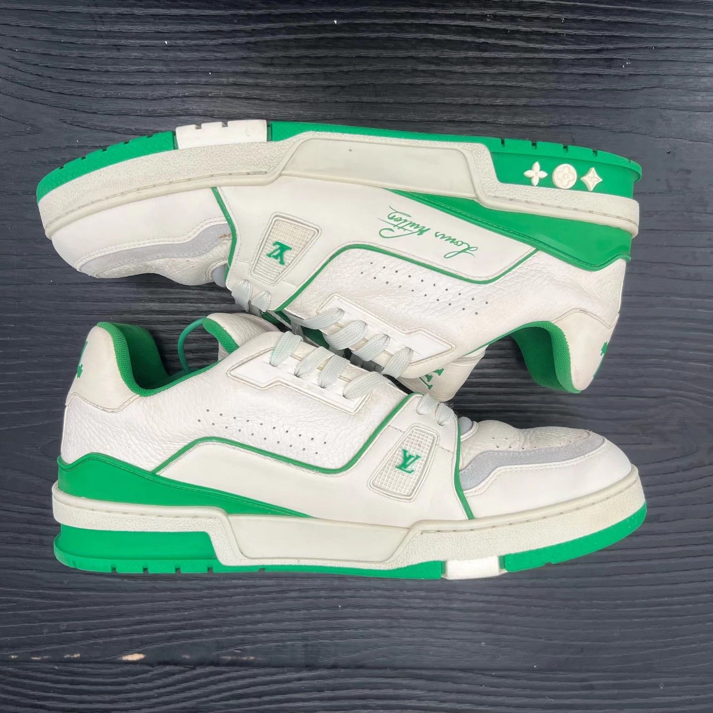 Louis Vuitton LV Trainer White Green 42 New Size US 9 / EU 42 - 2 Thumbnail