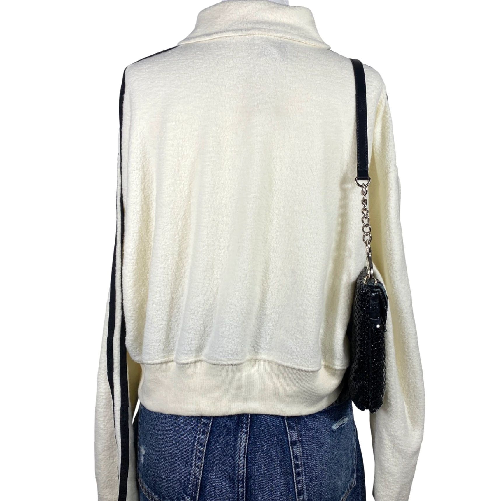 Vintage Y2K Victoria's Secret Pink Fleece Polo Sweatshirt Women's Small Ivory Preppy Top Size S / US 4 / IT 40 - 2 Thumbnail