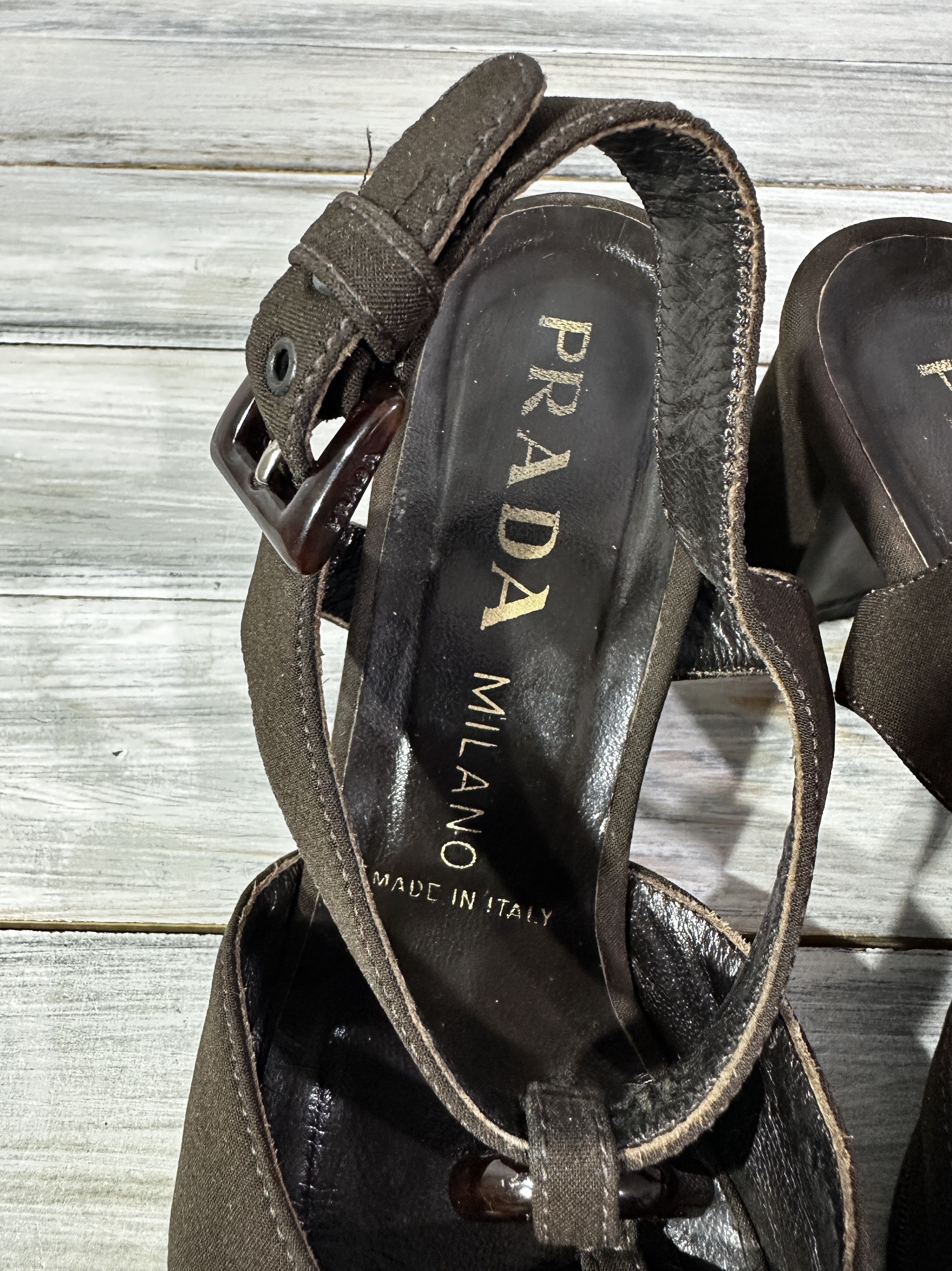 Prada PRADA Milano Made In Italy Heels Sandals Brown LuxuryBrand Size US 8.5 / IT 38.5 - 11 Thumbnail
