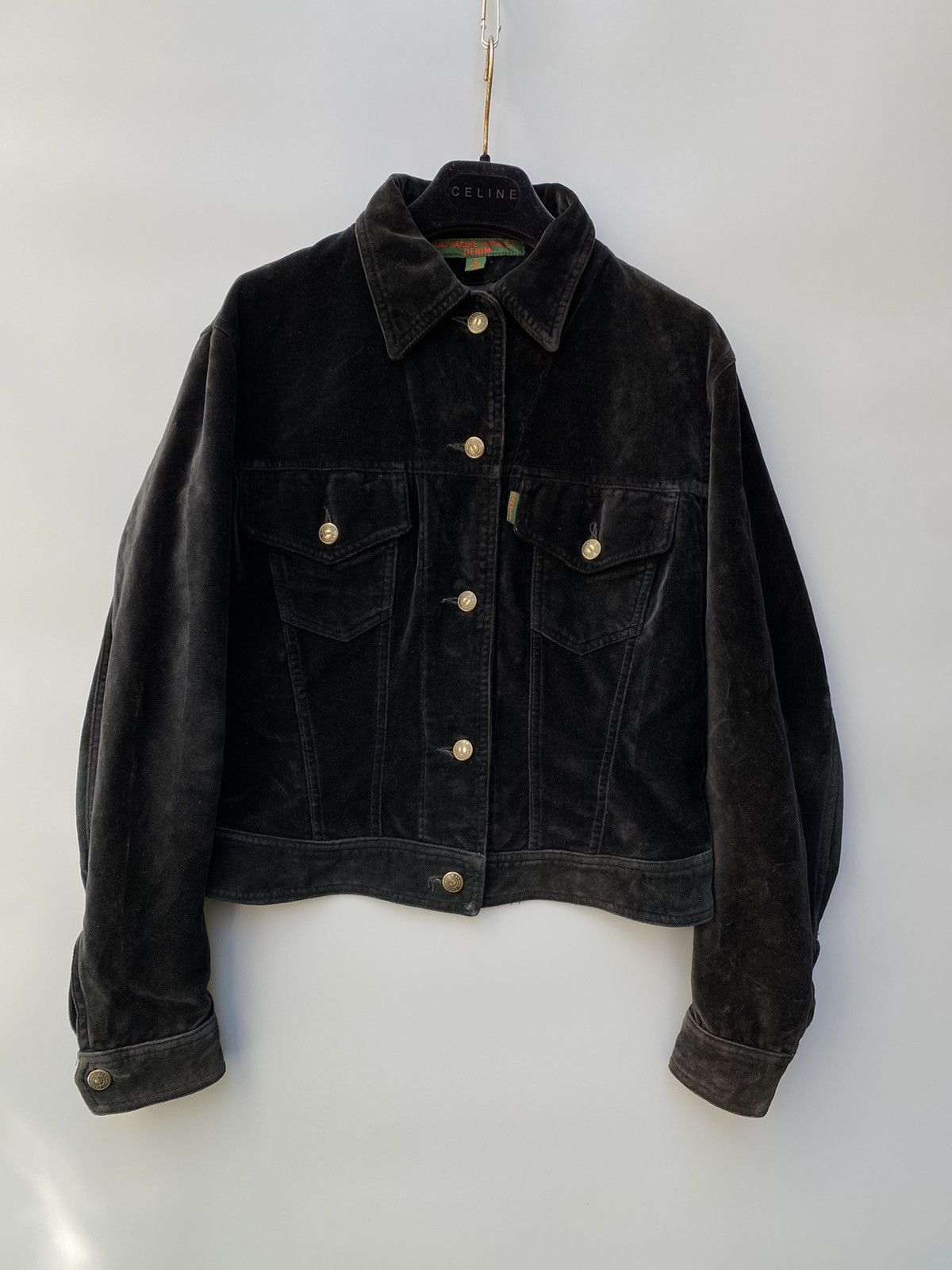 Katharine Hamnett London 90s Archive Velvet Trucker Jacket