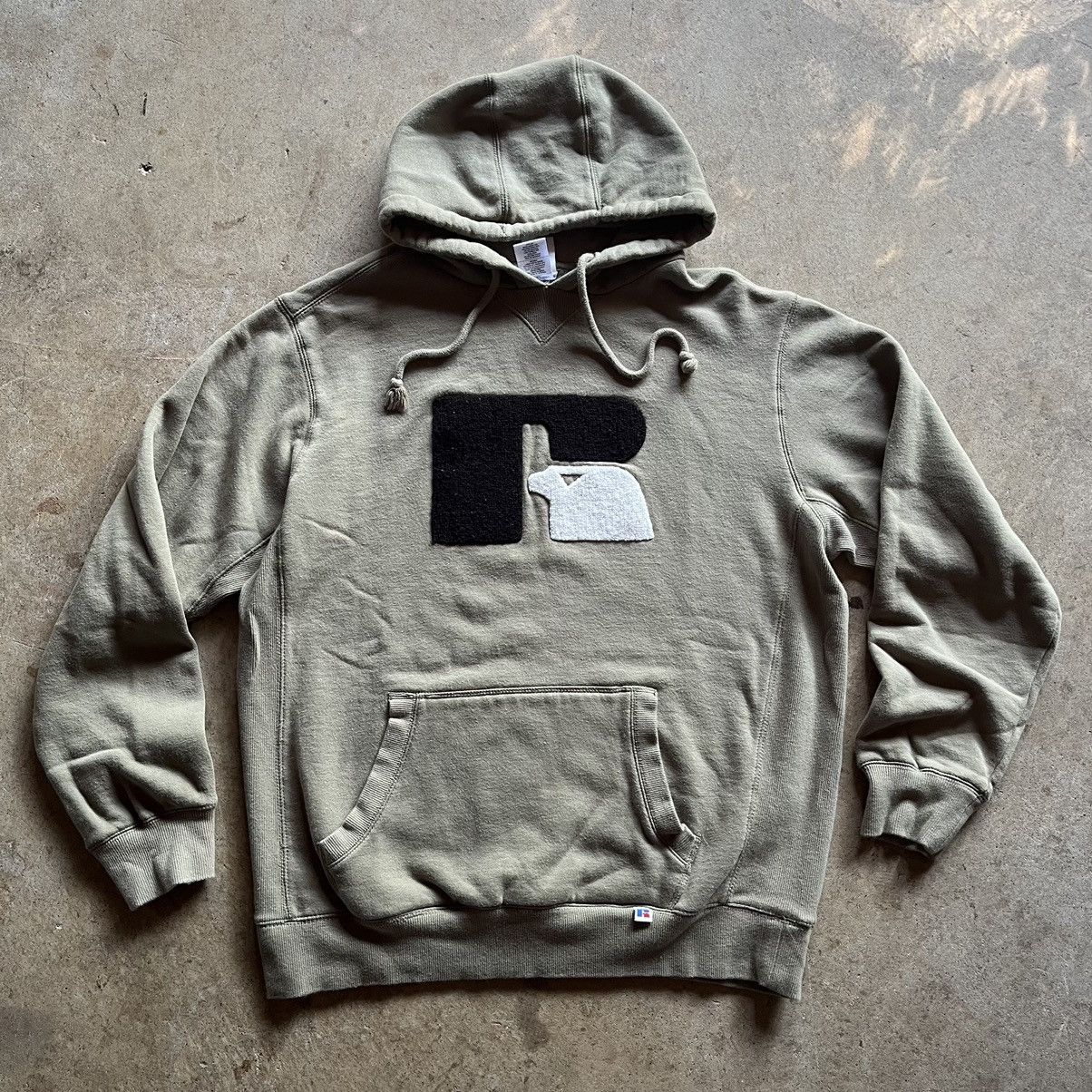Pistachio Russell Athletic Patch Logo Sport Skater Hoodie Tops