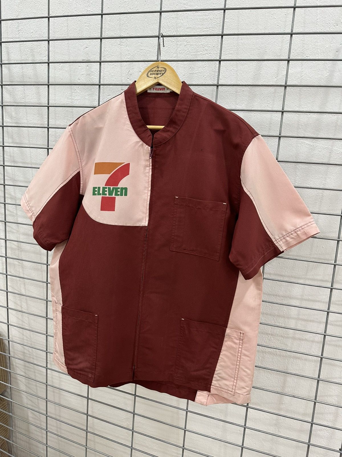 Vintage 7 Eleven 7-11 Uniform Zipper 3 Pocket Work Shirt Size US XL / EU 56 / 4 - 3 Thumbnail