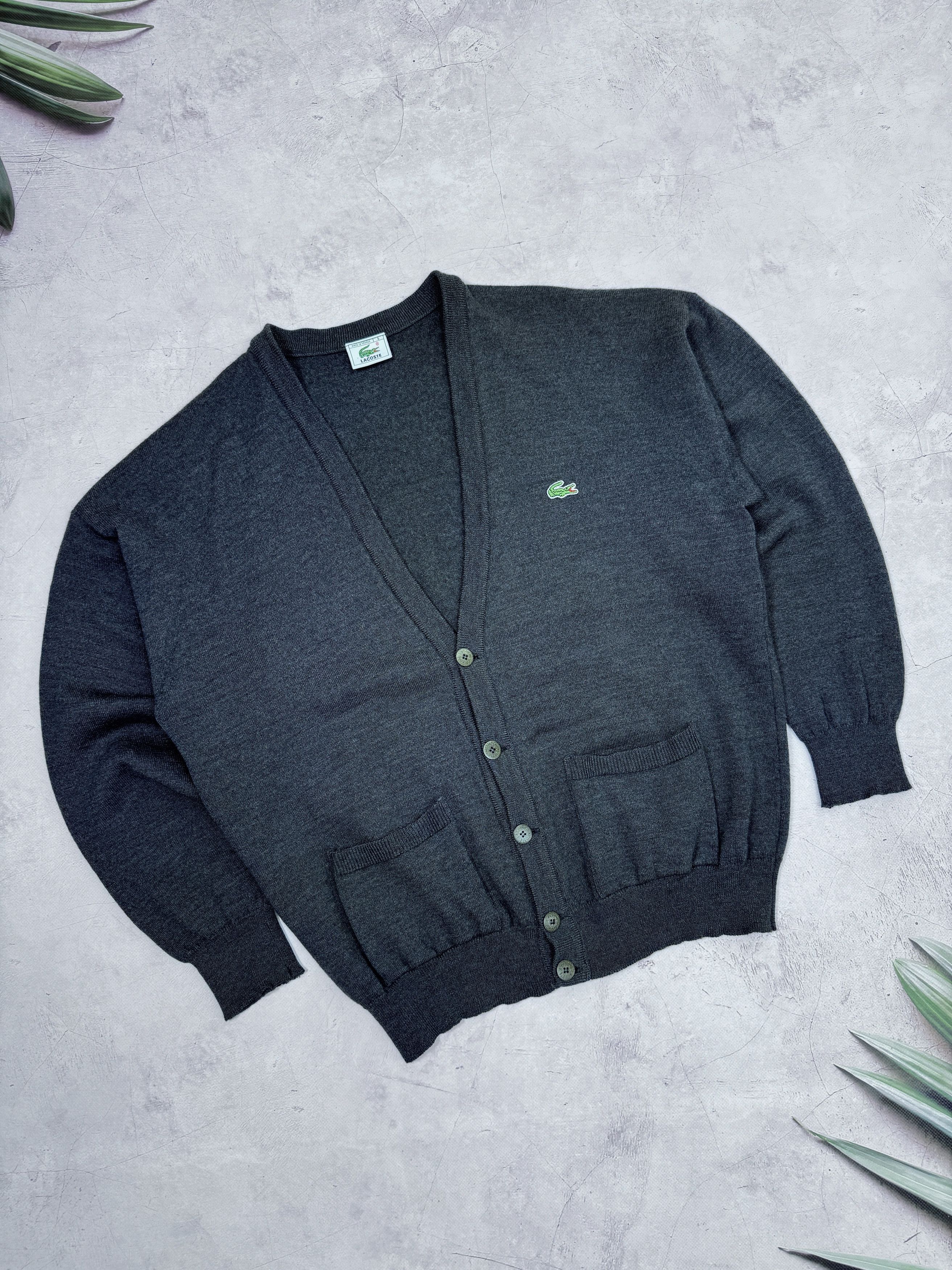 Lacoste × Vintage 80s Chemise Lacoste Knit Cardigan Wool FRANCE Size US L / EU 52-54 / 3 - 3 Thumbnail