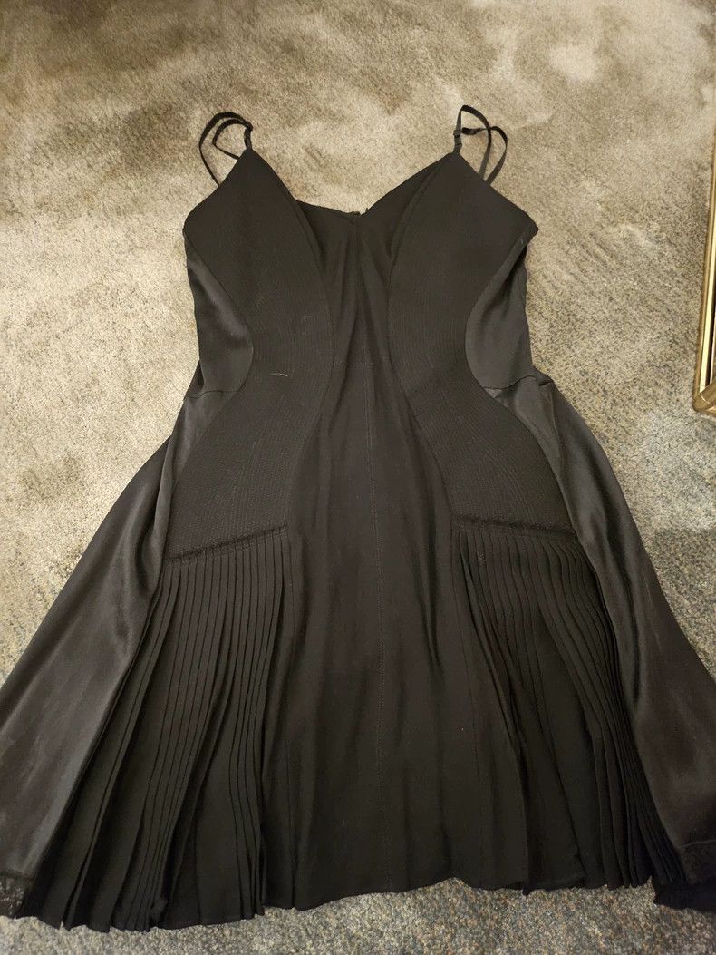 Alexander Wang Sling Pleated Black Dress
