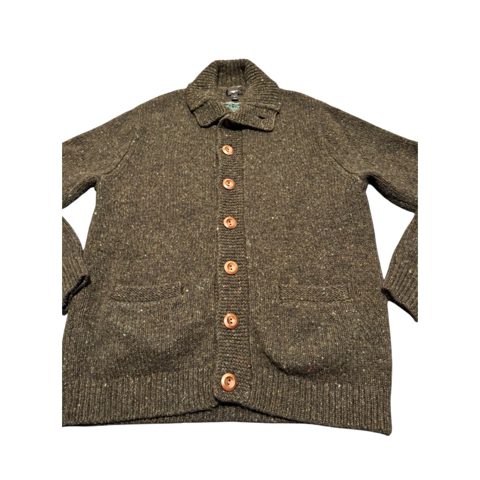 J.Crew J.CREW Kilcarra Donegal Wool Shawl Collar Cardigan Sweater Green Men’s Medium M Size M / US 6-8 / IT 42-44 - 2 Thumbnail