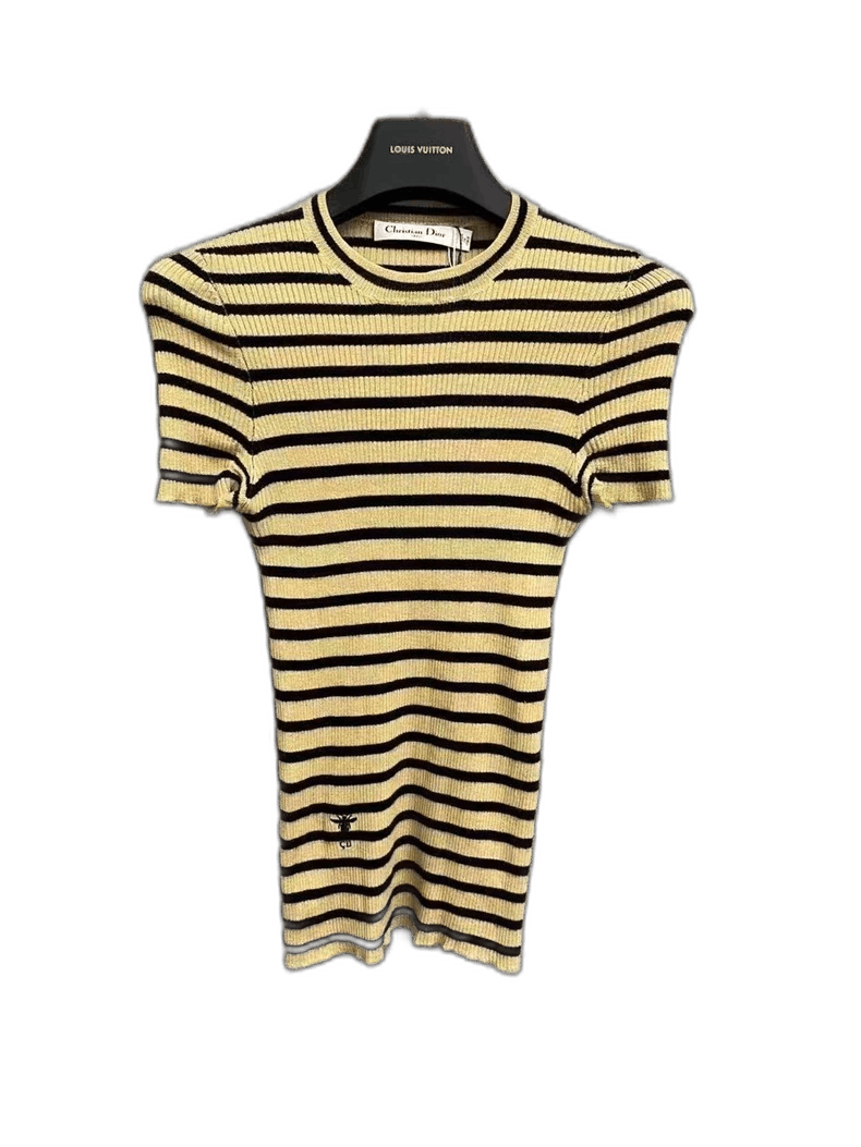 Dior Dior Striped Cashmere Short Sleeve Top Size US XS / EU 42 / 0 - 1 Thumbnail