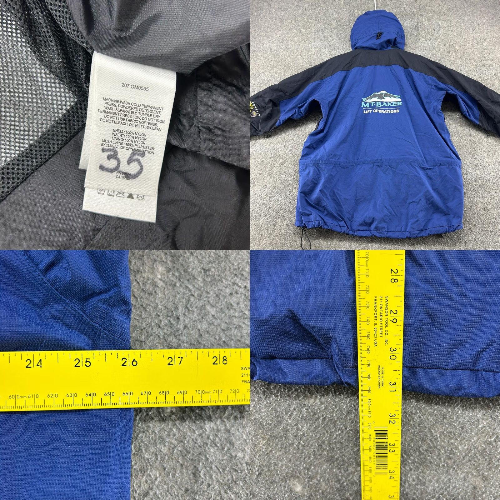 Mountain Hardwear VINTAGE Mountain Hardwear Jacket Men L Blue Black Parka Rain Hooded Mt Baker 90s Size US L / EU 52-54 / 3 - 8 Thumbnail
