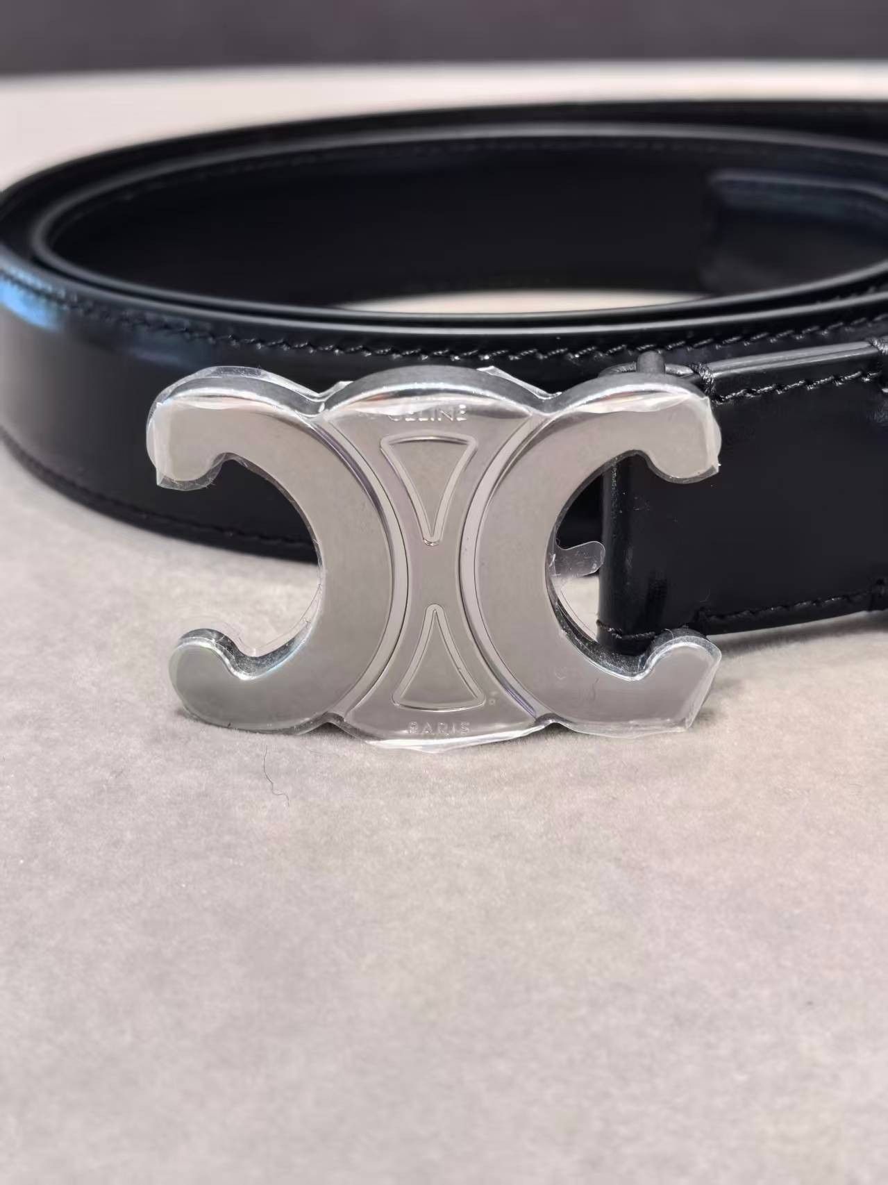 Celine New Celine Women's Triomphe Belt - 2.5 cm - Black, 95CM Size ONE SIZE - 4 Thumbnail