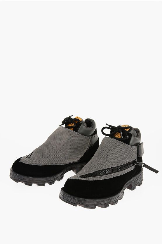 image of Diesel Suede D-Hammer Mock Strap Boots in Nero/Grigio, Men's (Size 11)