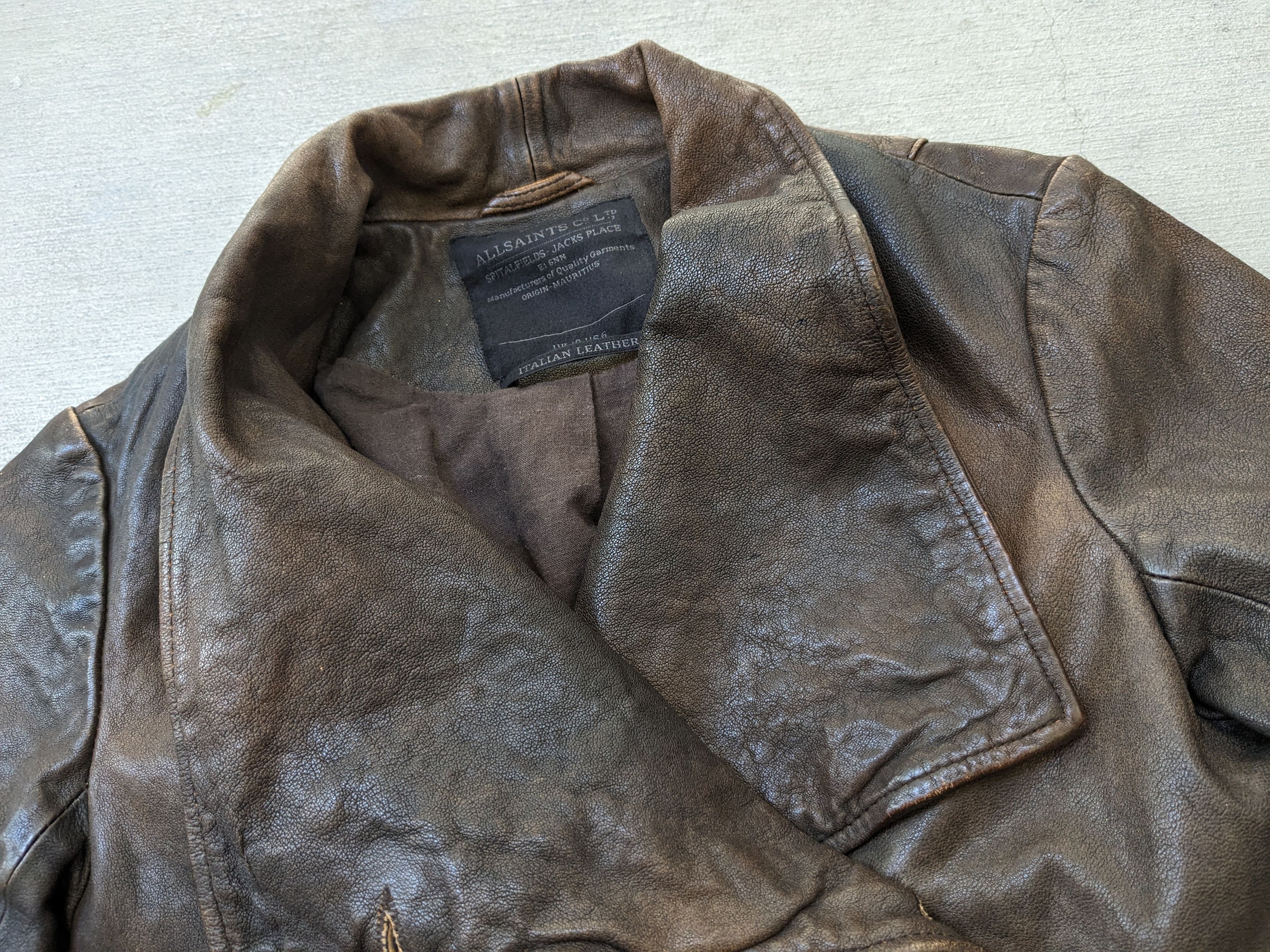 Allsaints Allsaints Leather Jacket Brown Women 6 Asymmetrical Size M / US 6-8 / IT 42-44 - 4 Thumbnail