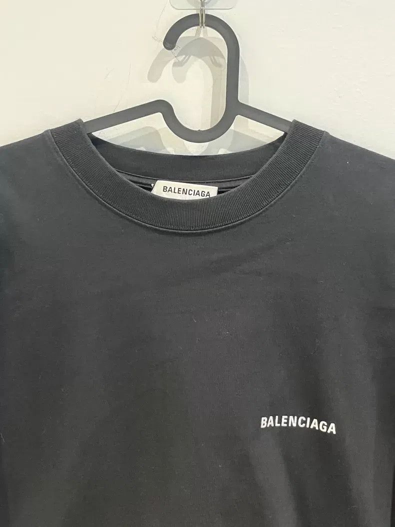 Balenciaga Balenciaga Black Front and Back Letter Logo Short Sleeve T Size US S / EU 44-46 / 1 - 3 Thumbnail