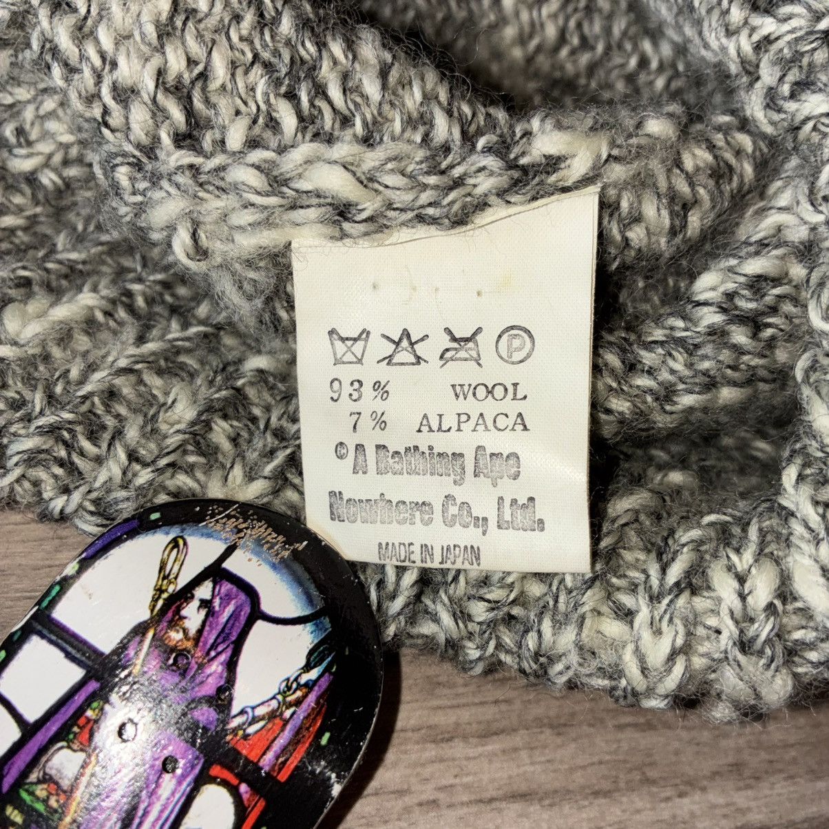 Bape 90s Bape wool/alpaca knit sweater Size US L / EU 52-54 / 3 - 4 Thumbnail