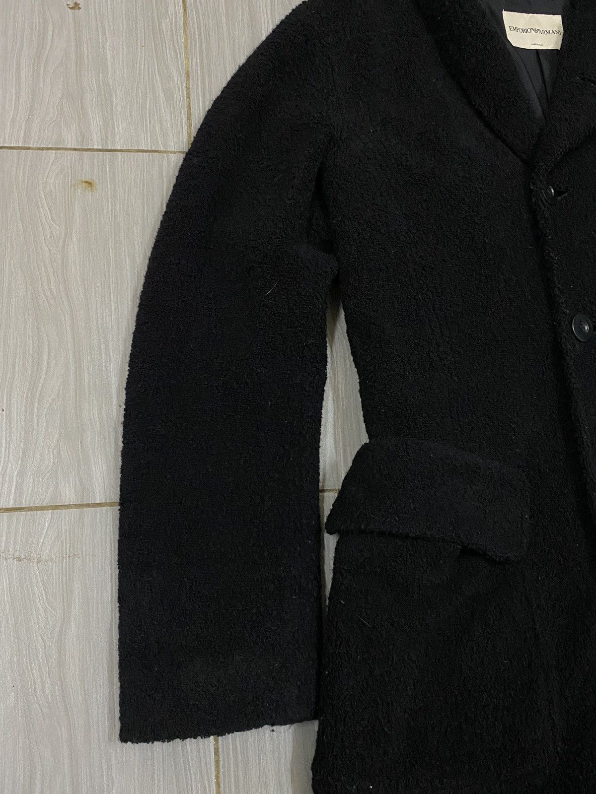 Emporio Armani EMPORIO ARMANI MEN COAT WOOL JACKET BLACK Size US S / EU 44-46 / 1 - 5 Thumbnail