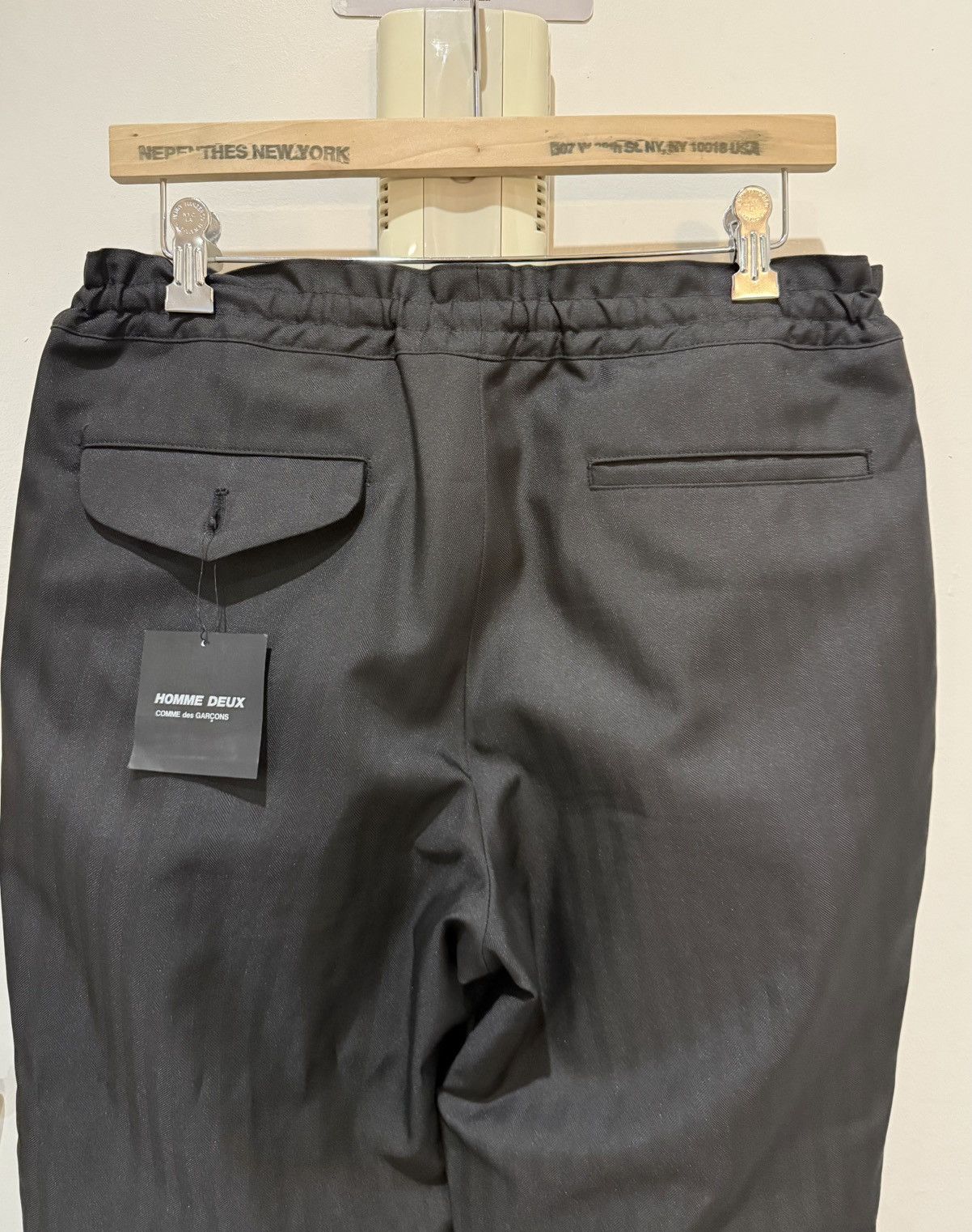 Comme des Garcons Homme Deux COMME DES GARÇONS HOMME DEUX Black Herringbone Trousers NEW Size US 32 / EU 48 - 16 Thumbnail