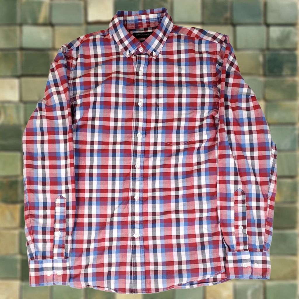 Banana Republic Banana Republic Button-Up Shirt Mens M Untucked Fit Plaid Check Long Sleeve Multicolor Shirt Size US M / EU 48-50 / 2 - 1 Thumbnail