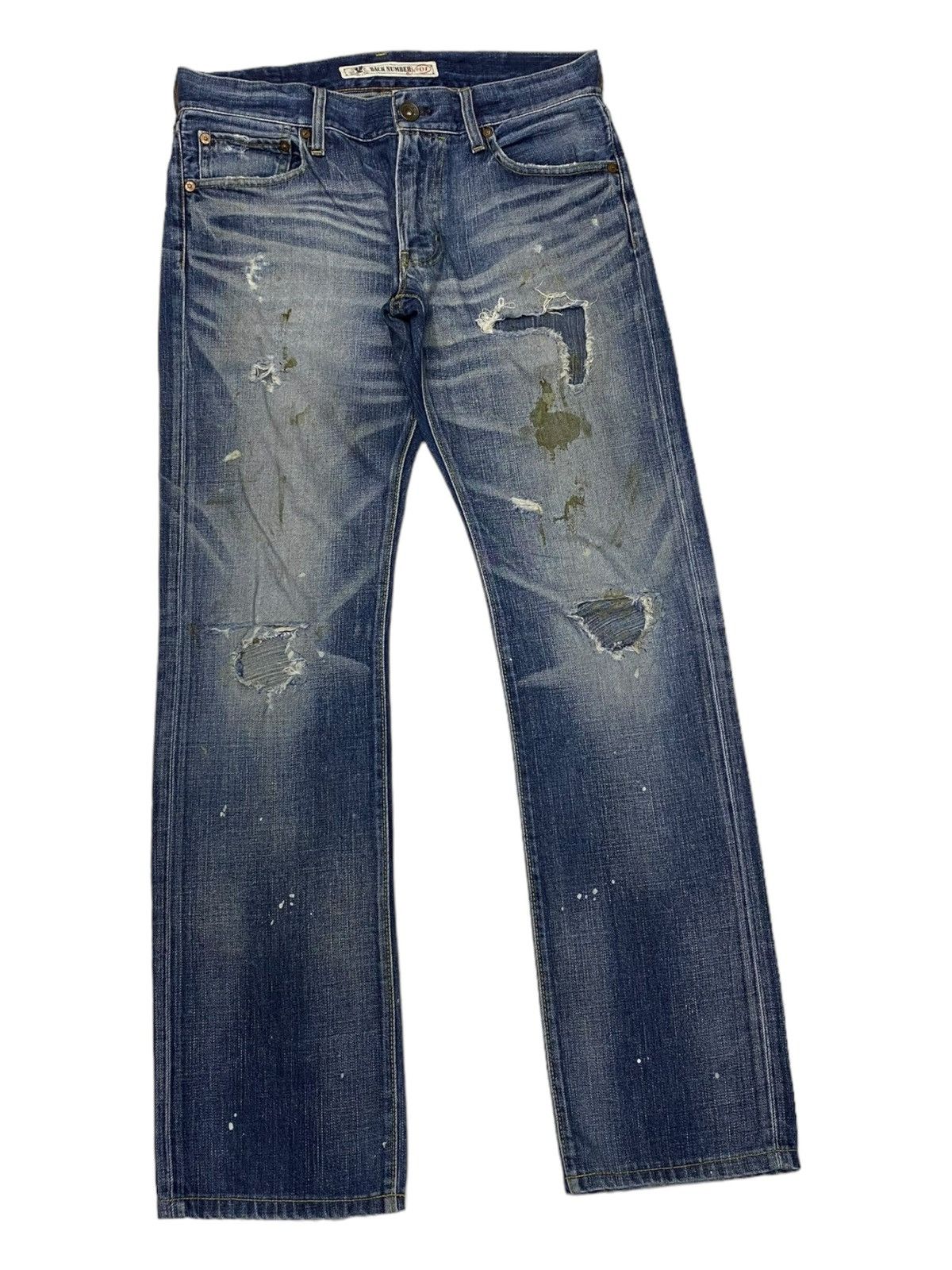 Japanese Brand 🔥BACK NUMBER PATCHWORK DISTRESSED DENIM KAPITAL STYLE JEANS Size US 32 / EU 48 - 2 Thumbnail
