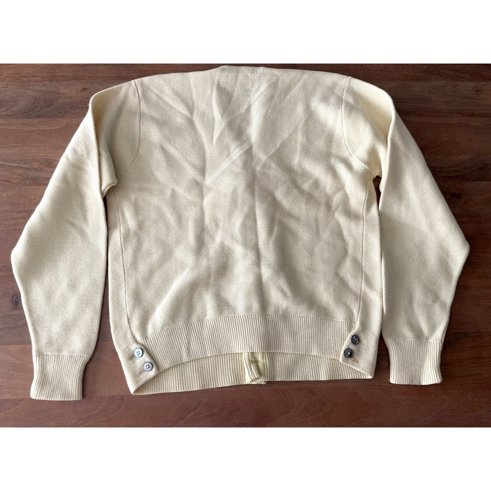 Vintage VINTAGE Minks Suburban Fisherman Cardigan Yellow Australian Wool 1960s Sz M Size M / US 6-8 / IT 42-44 - 2 Thumbnail