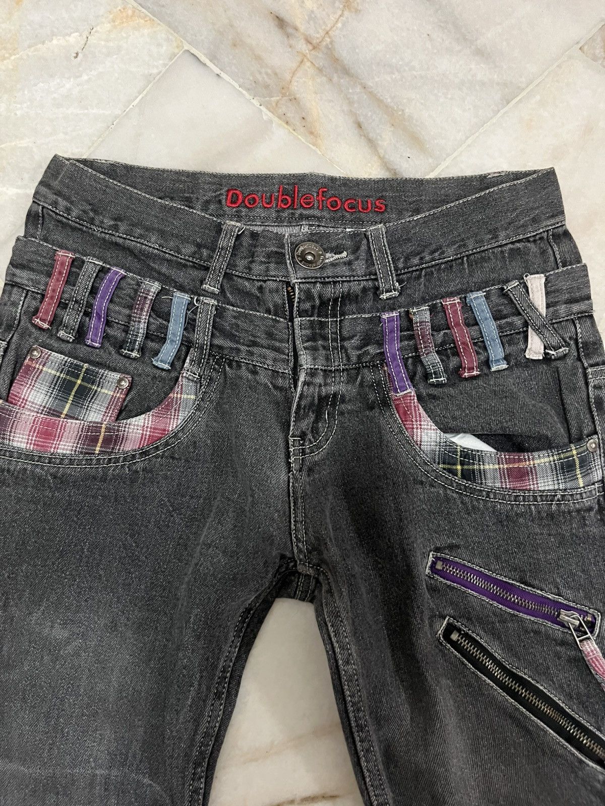 Japanese Brand Doublefocus Doublewaist Jeans Size US 31 - 5 Thumbnail