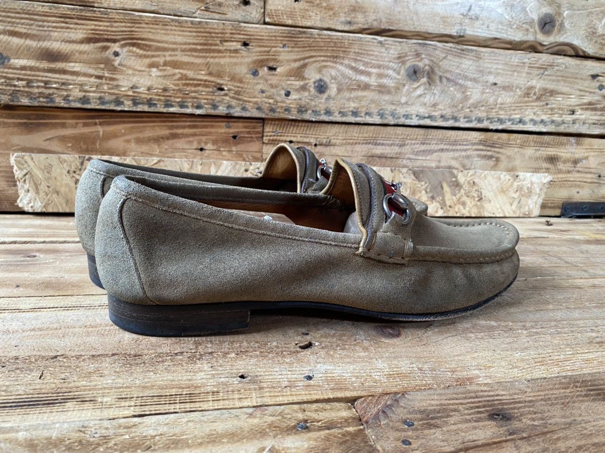 Gucci Gucci horsebit 3 stripes suede gray loafers sz uk 11D Size US 12 / EU 45 - 8 Thumbnail
