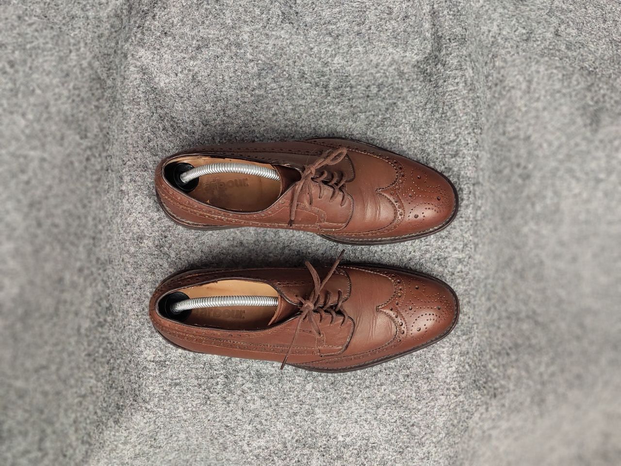 Barbour Barbour Design Dark Brown Leather Ouse Brogue Shoes Size US 7.5 / EU 40-41 - 2 Thumbnail
