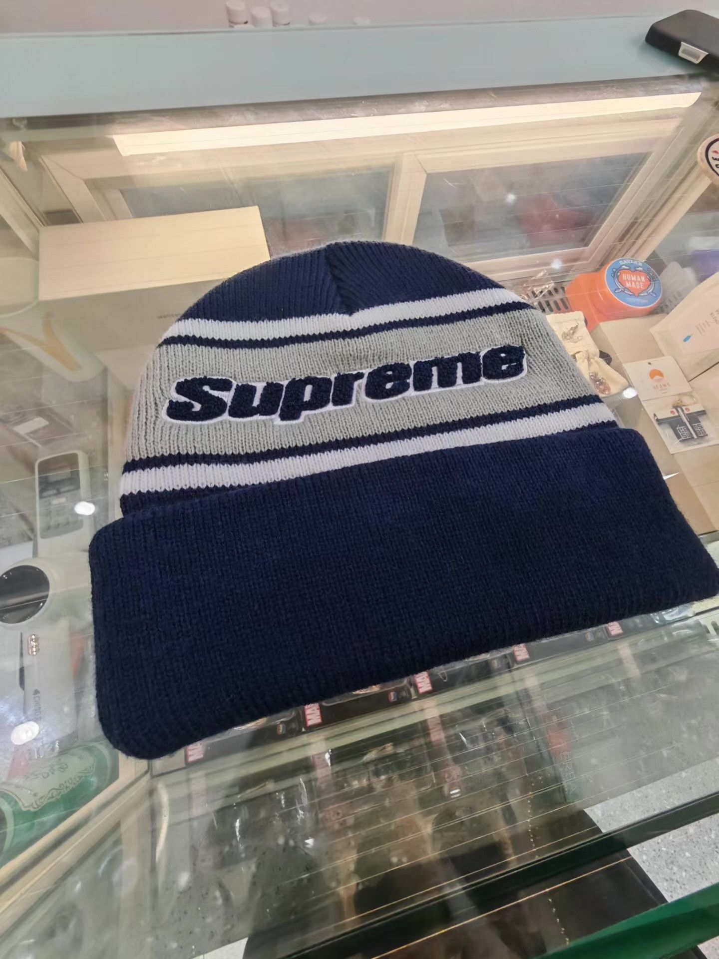 Supreme Supreme Chenille Stripe Knit Beanie Q15 Size ONE SIZE - 2 Thumbnail