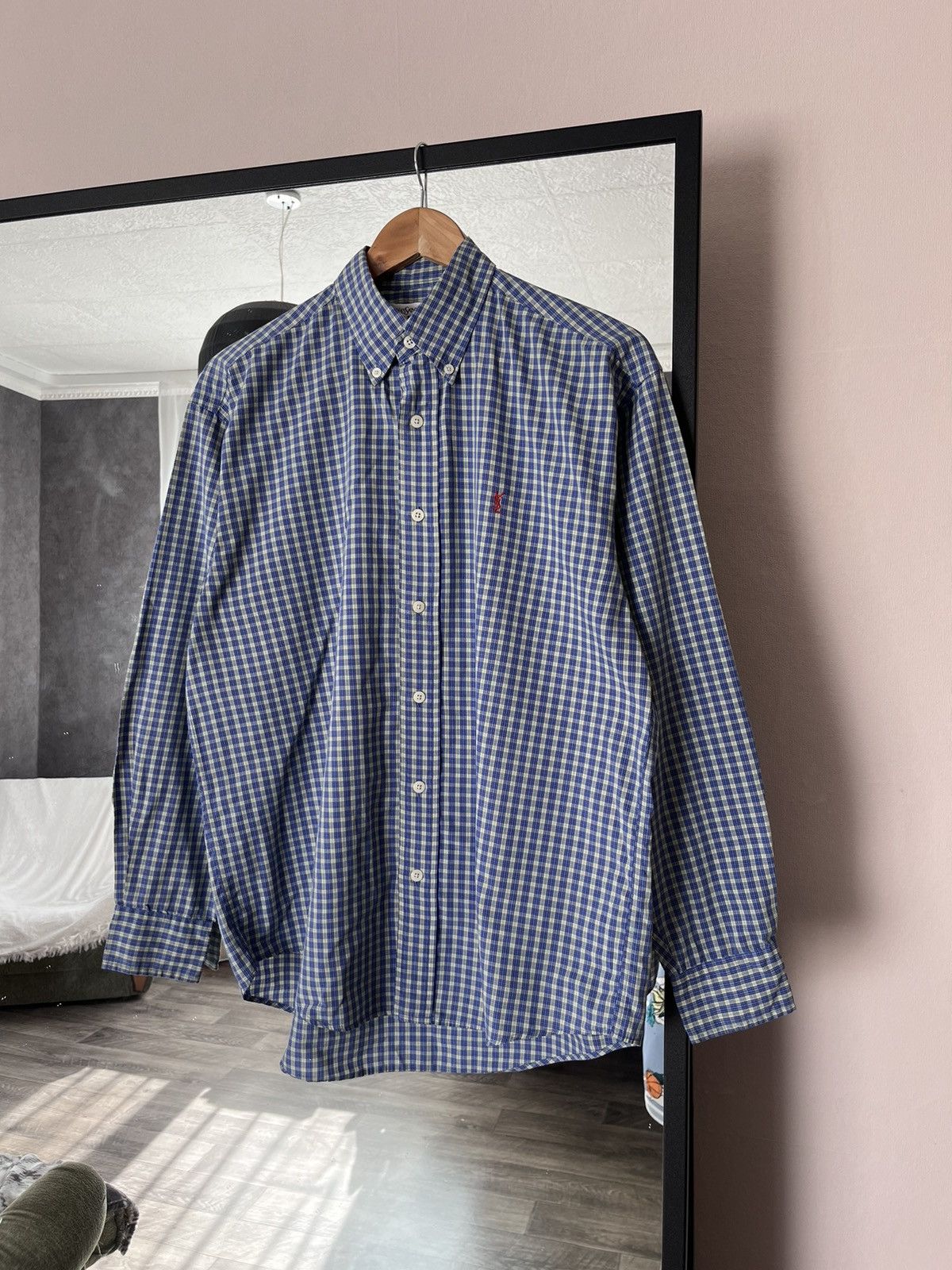 Yves Saint Laurent Vintage Yves Saint Laurent Checkered 90s White Shirt Rare Size US M / EU 48-50 / 2 - 1 Thumbnail