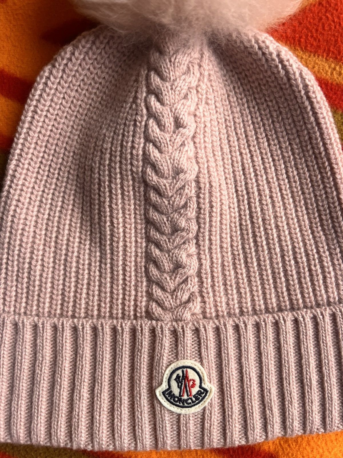 Moncler Moncler Berrett Tricot Mohair Pom Pom Beanie Pink braid wool Size ONE SIZE - 10 Thumbnail