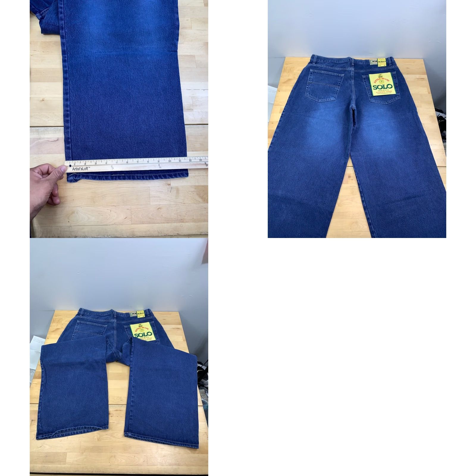 Vintage VINTAGE Solo Denim Jeans Men 40x31 Blue 90s Y2K Baggy Skate Hip Hop 13223 Jeans Mens 40 Regular Blue 5-Pocket Design Inseam 31 Baggy Straight Vintage Size US 40 / EU 56 - 8 Thumbnail