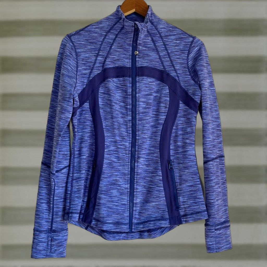 Lululemon Women’s Lululemon Define Jacket in Blue Spacedye Pattern Sz 10 Size L / US 10 / IT 46 - 1 Thumbnail