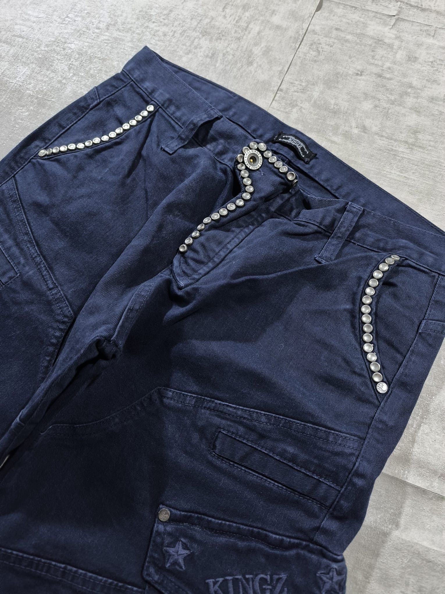 Hysteric Glamour faded number nine type Kingz studded military cargo jeans Size US 34 / EU 50 - 5 Thumbnail