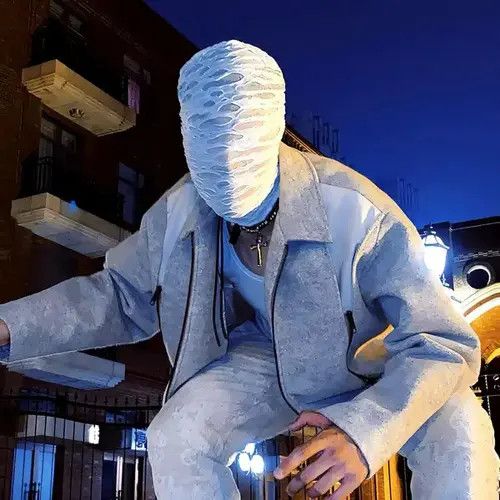 VIBE Fumina x Mami White Trendy Design Ripped Hat Mask Balaclava Size ONE SIZE - 5 Thumbnail