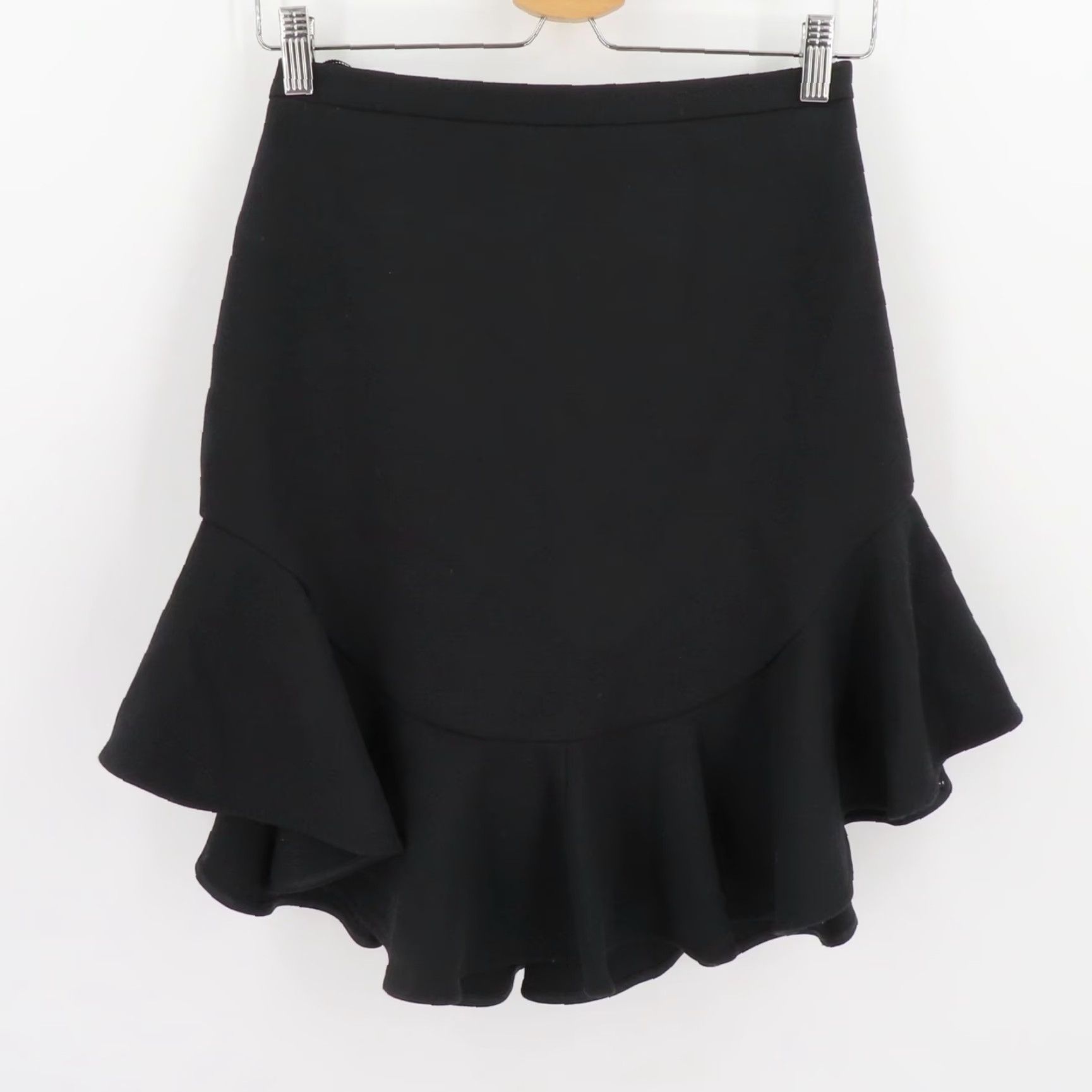 Vintage Leifsdottir Skirt Womens 2 Black Ruffle Hem Lined Short Casual NEW Flared Peasant Style B2S24-1 Size 26" / US 2 / IT 38 - 6 Thumbnail