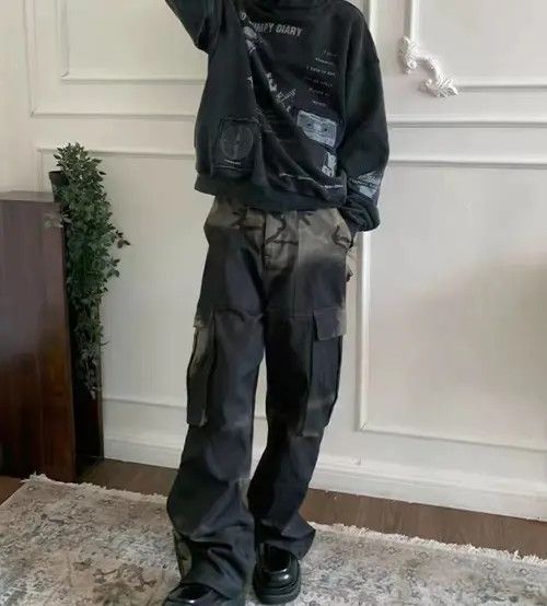 VIBE Gradient Camo Spray Dye Dirty Punk Rock Trousers Size US 32 / EU 48 - 8 Thumbnail