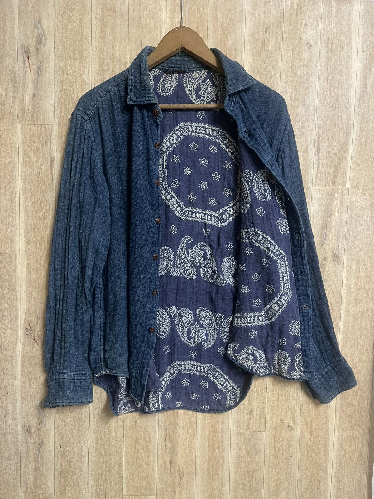 45rpm Vintage 45RPM Indigo Bandana Long Sleeve Shirt Kapital Okura Size US M / EU 48-50 / 2 - 7 Thumbnail