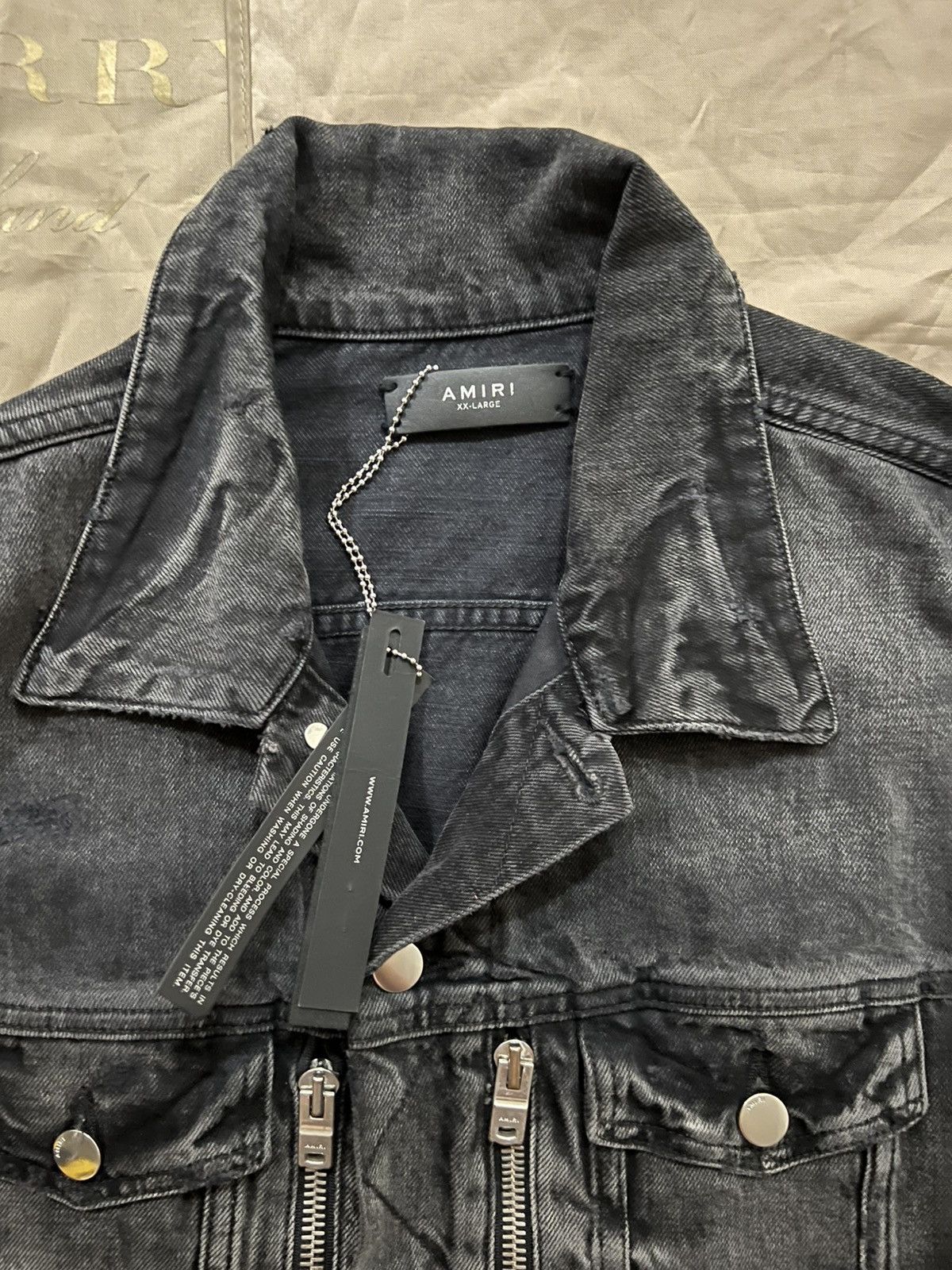 Amiri AMIRI - Distressed Denim Jacket size XXL Size US XXL / EU 58 / 5 - 2 Thumbnail