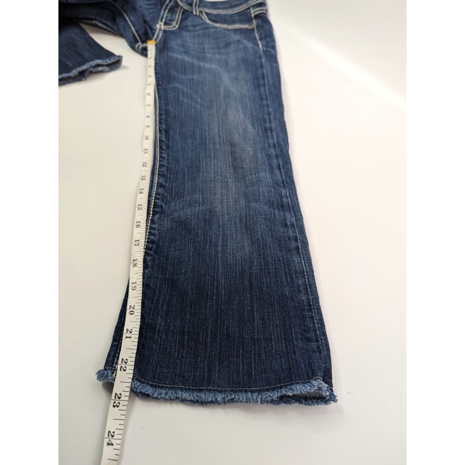 Vintage BKE Buckle Jeans Blue Addison Crop Raw Hem Low Rise Dark Wash Stretch Womens 26 Denim Regular 5-Pocket Size 26" / US 2 / IT 38 - 6 Thumbnail