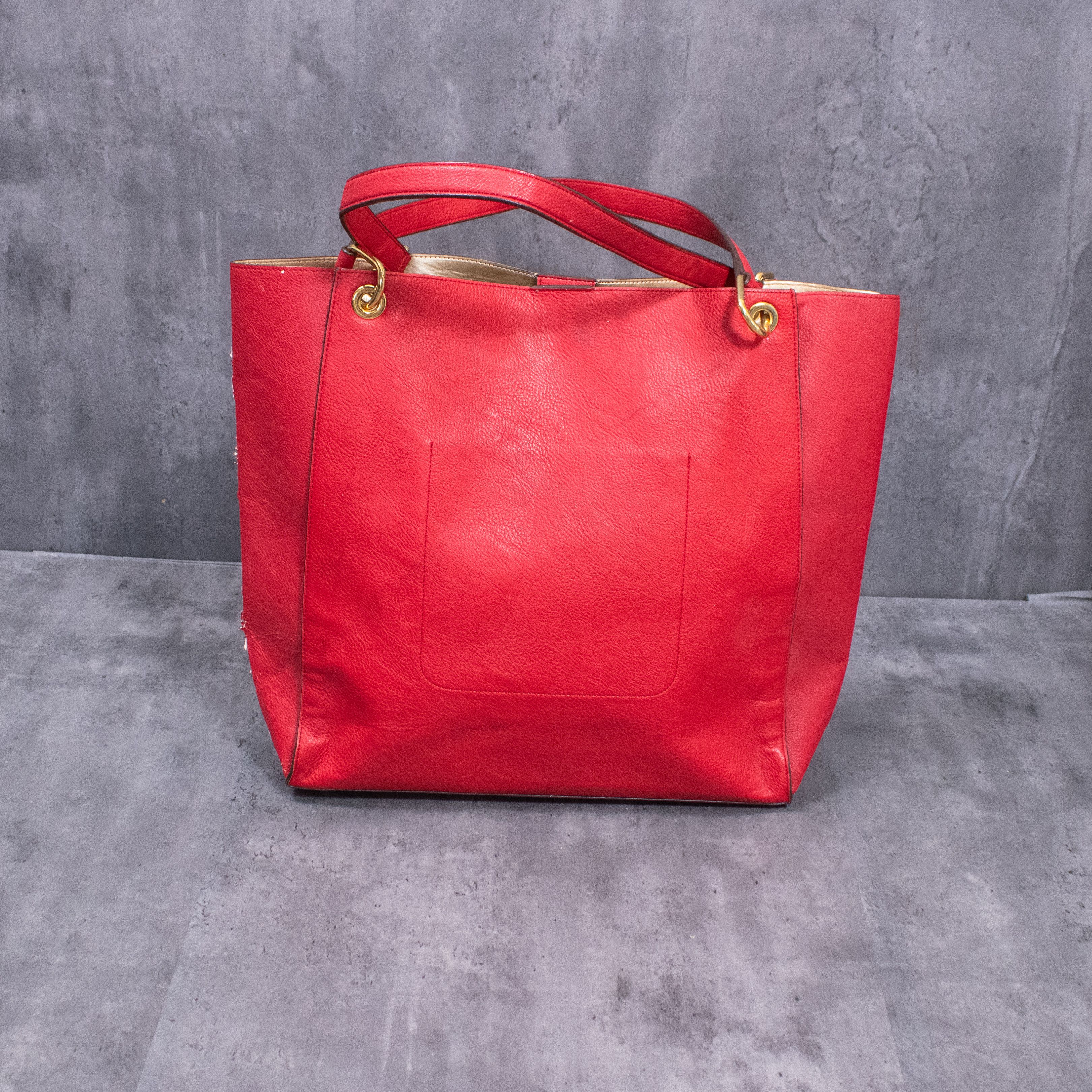 Polo Ralph Lauren Lauren Ralph Lauren Red Leather Tote Bag Size ONE SIZE - 3 Thumbnail