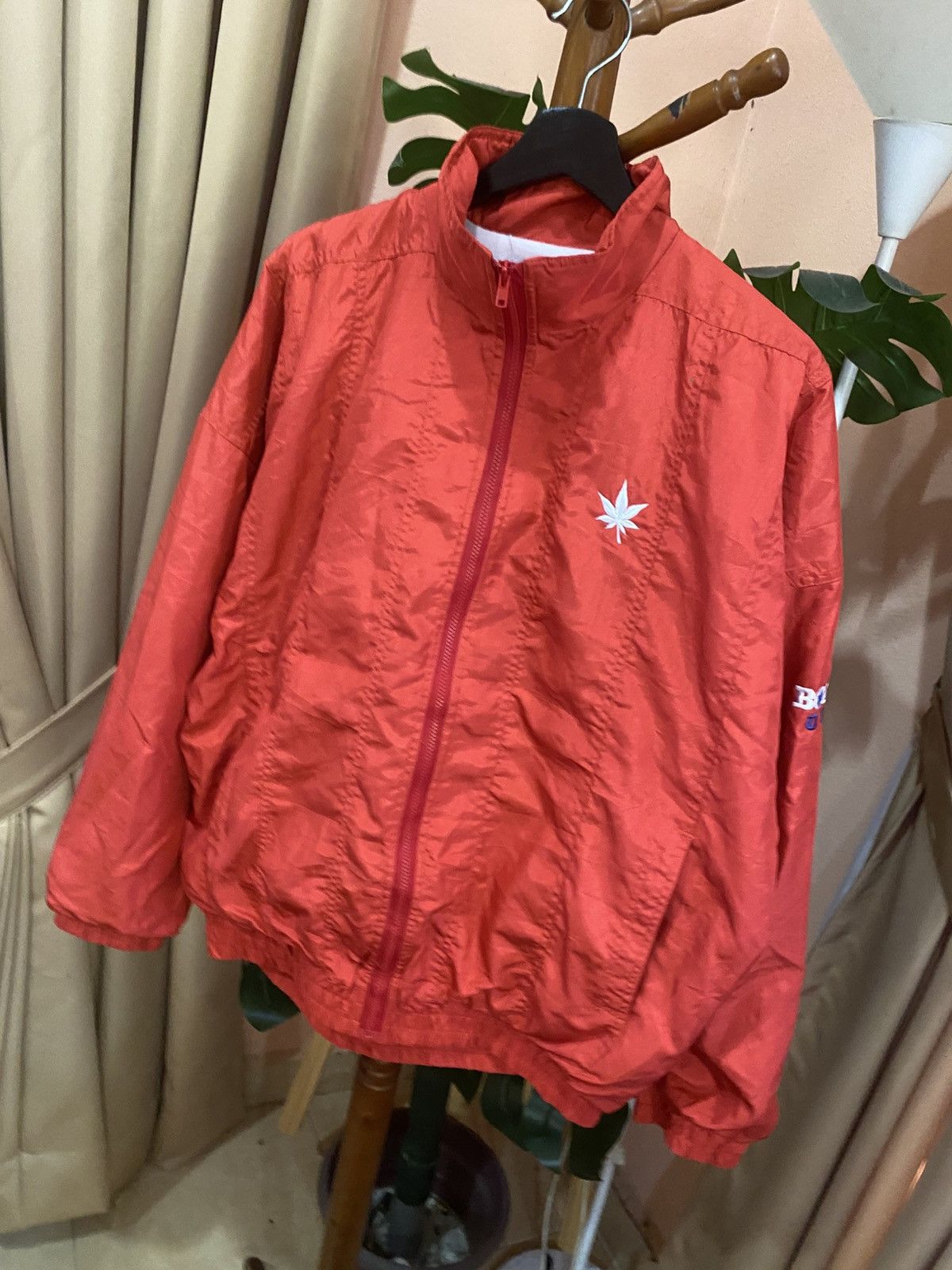 Boast Vintage BOAST USA Red Zip-Up Windbreaker Jacket Maple Leaf Size US M / EU 48-50 / 2 - 2 Thumbnail