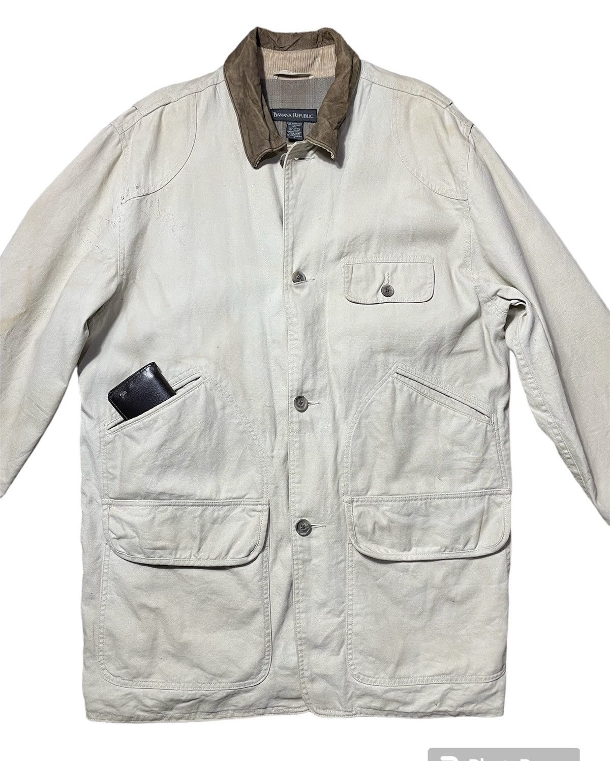 Banana Republic Wax Cotton Coat + Leather collar Banana Republic Size US S / EU 44-46 / 1 - 1 Thumbnail