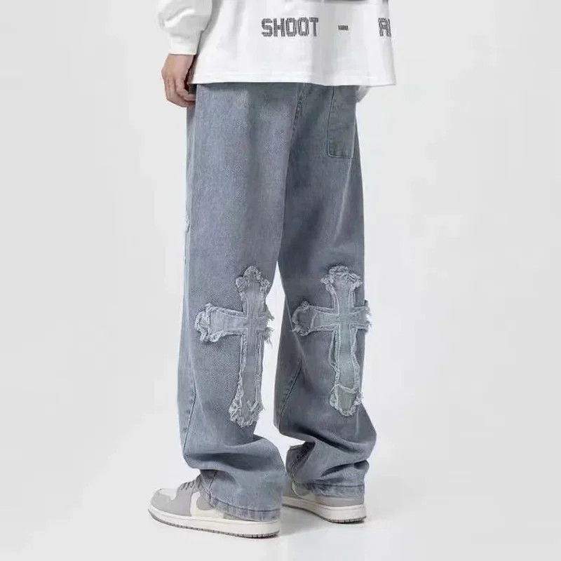 Jean × Vintage Streetwear Cross Baggy Jeans Size US 32 / EU 48 - 2 Thumbnail