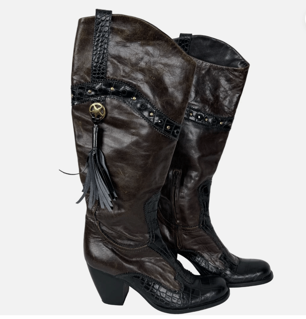 Other El Vaquero by Valerio Giuntoli Italy Western Heel Boots Size US 6 / IT 36 - 1 Thumbnail