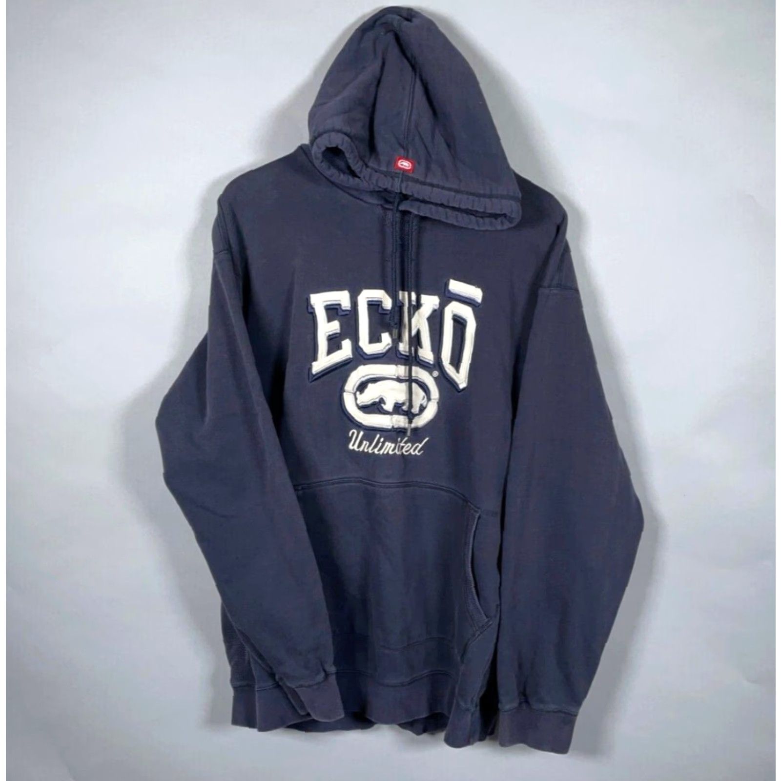 Ecko Unltd. VINTAGE Ecko Unltd. Embroidered Hoodie Men Large Dark Blue Sweatshirt Thermal Hood Hoodie Size US L / EU 52-54 / 3 - 2 Thumbnail