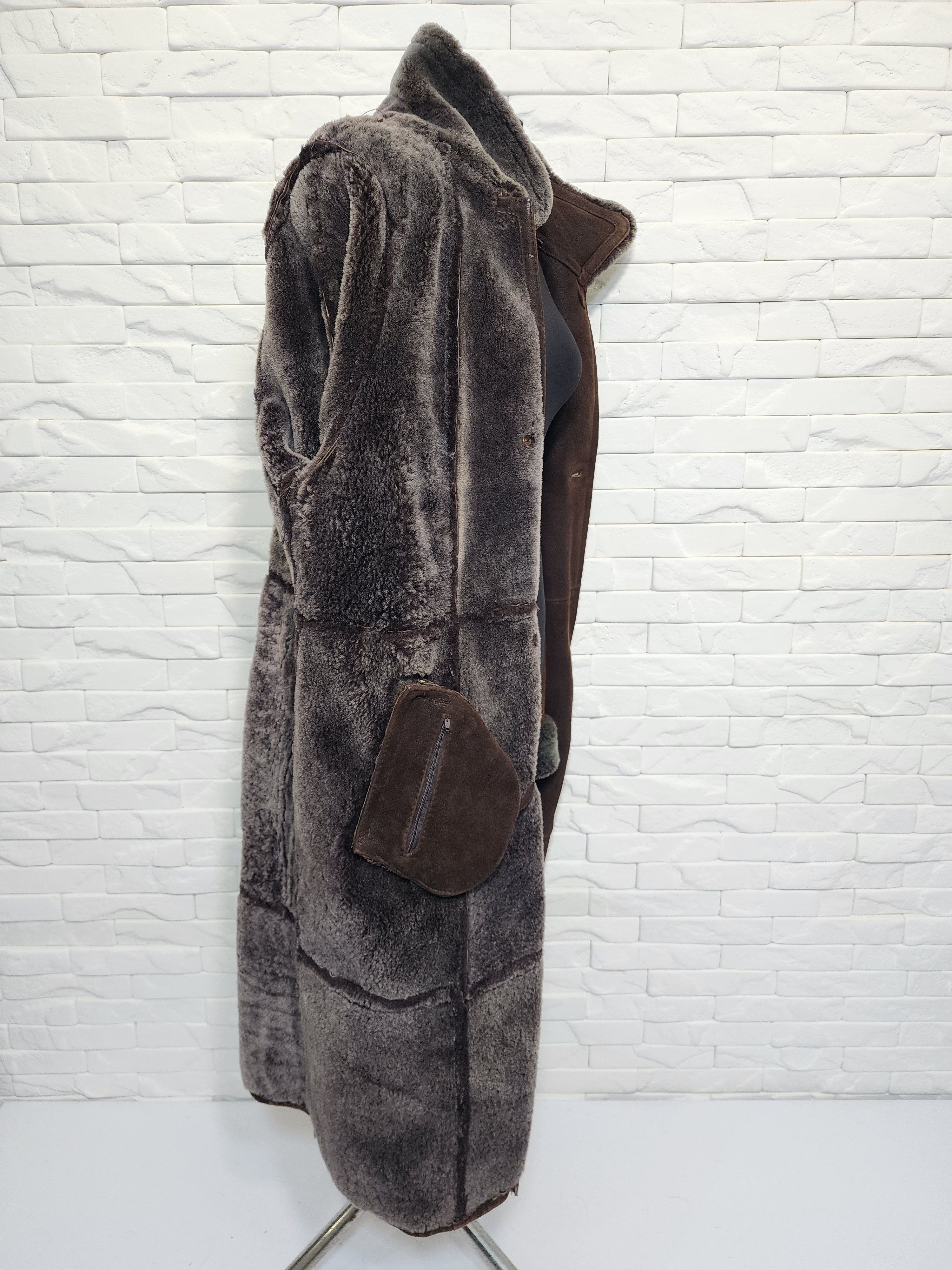 Genuine Leather Brown Sheepskin Coat: Women's Genuine Fur Winter Coat Size XL / US 12-14 / IT 48-50 - 8 Thumbnail